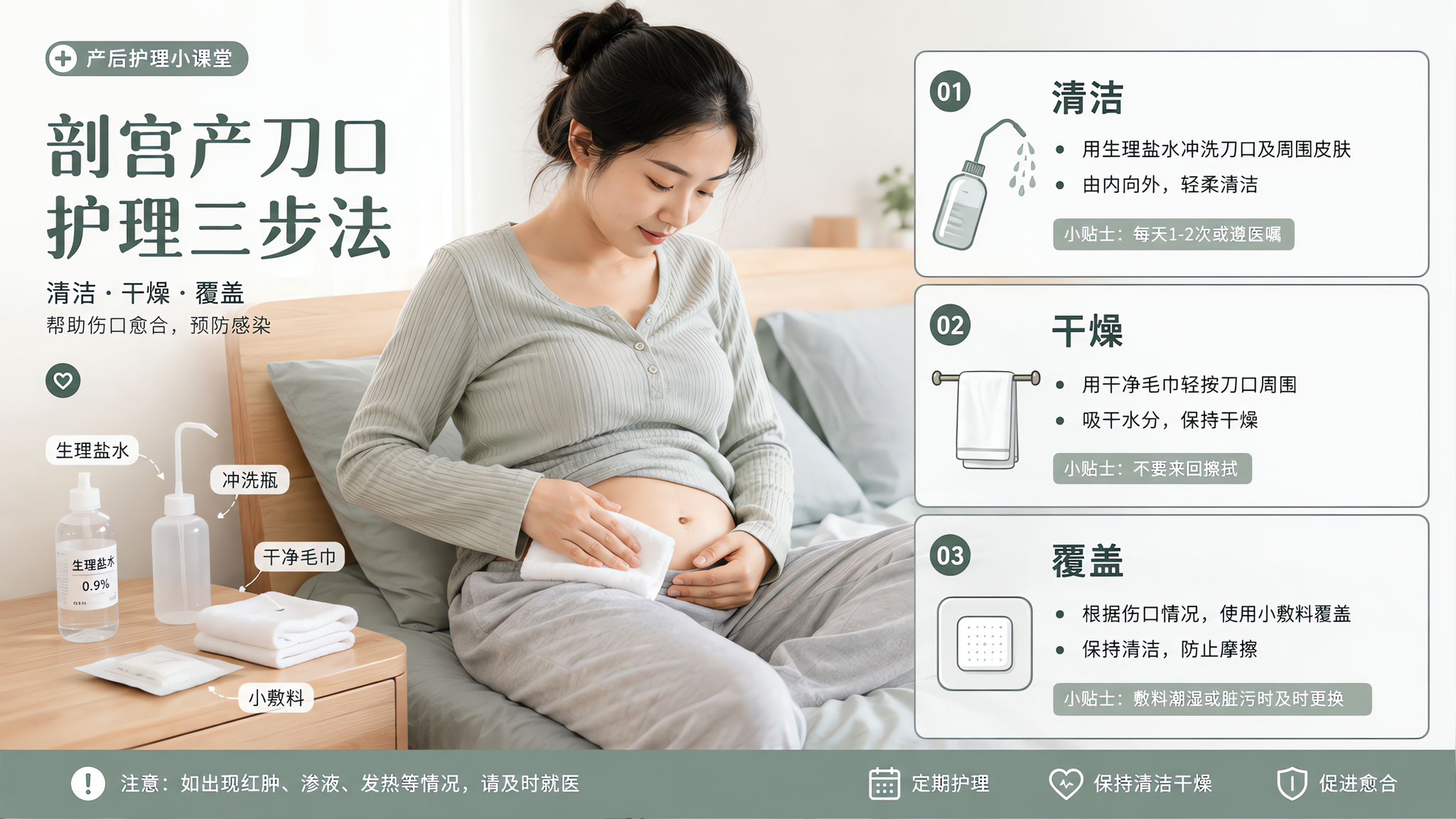 小暑爆汗期刀口护理：三步SOP+红绿灯自测