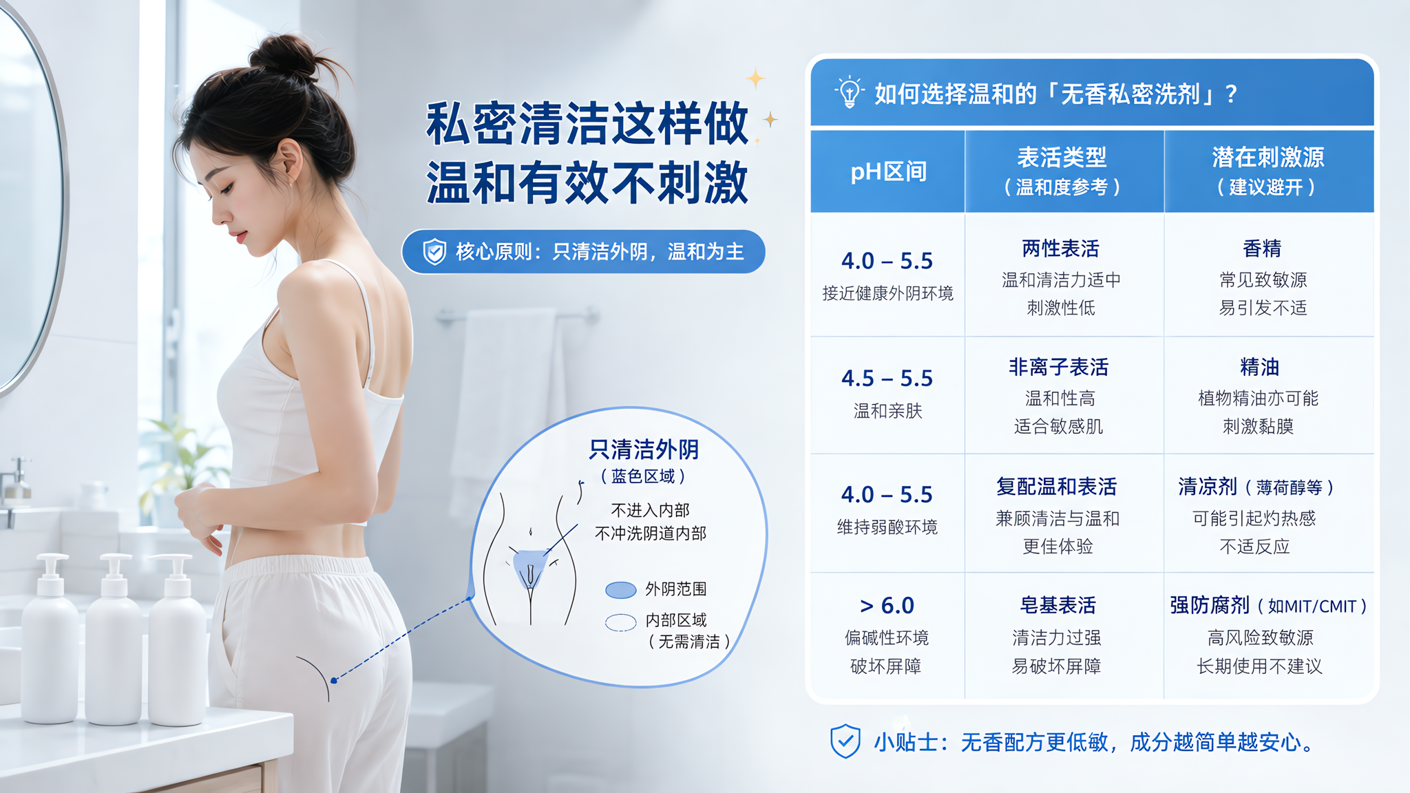 夏天私密越洗越干？无香洗剂这样挑才不踩雷