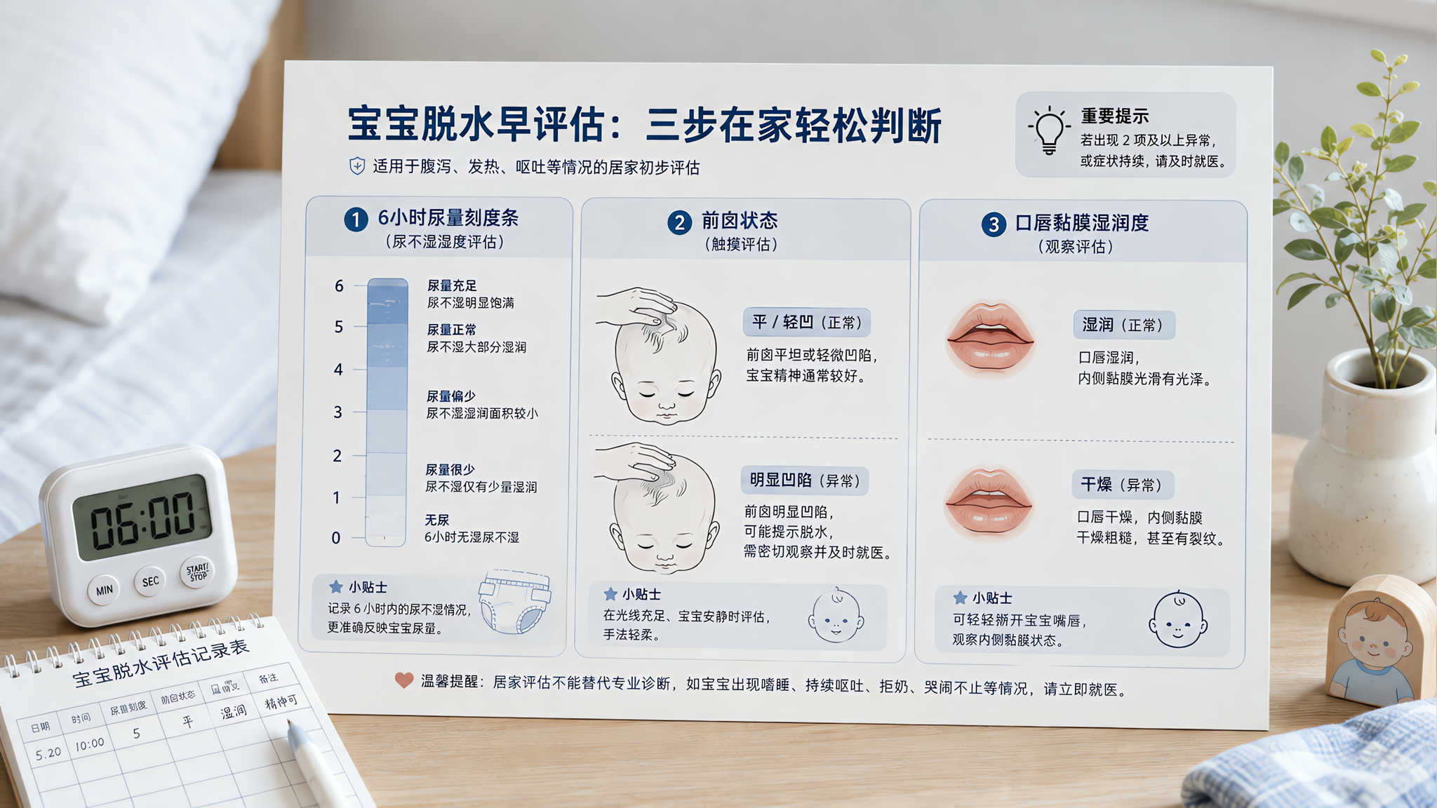 宝宝腹泻别只盯便次 先看这3个脱水信号