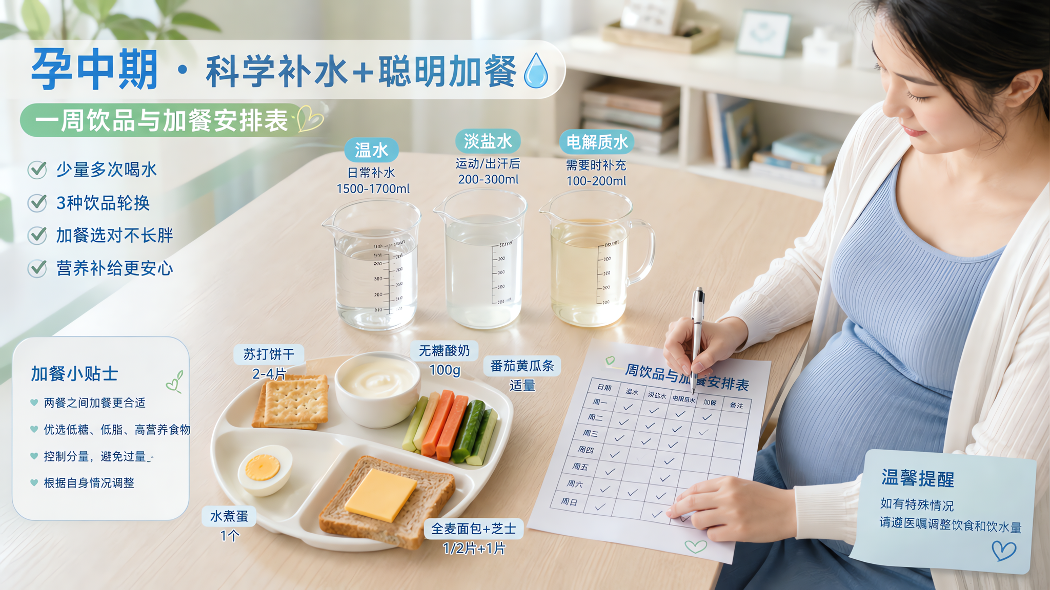孕中期越喝水越渴？试试水盐碳水的补水组合