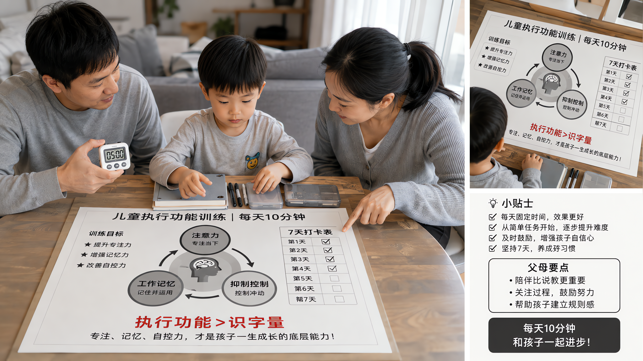 幼小衔接别拼识字量：7天把执行功能补起来