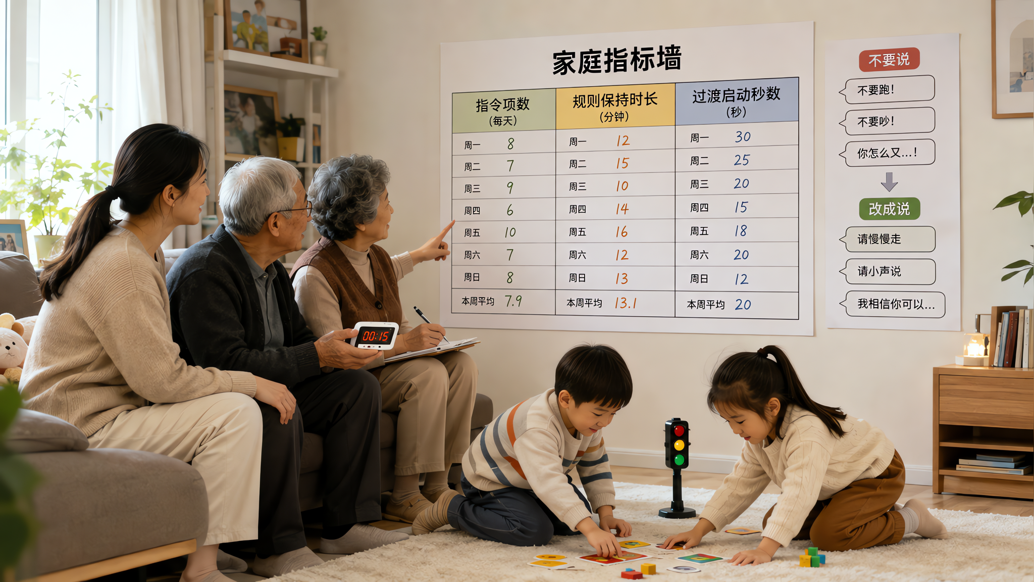 长辈一说“别玩了快写字” 用这套指标墙立刻止战