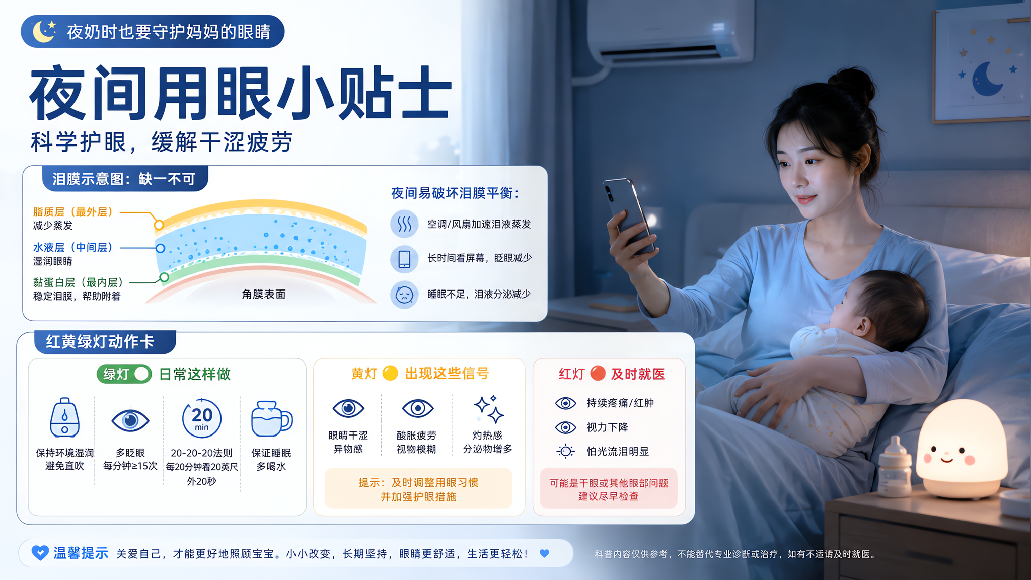 夜奶关灯刷手机更伤的不是视力，是泪膜