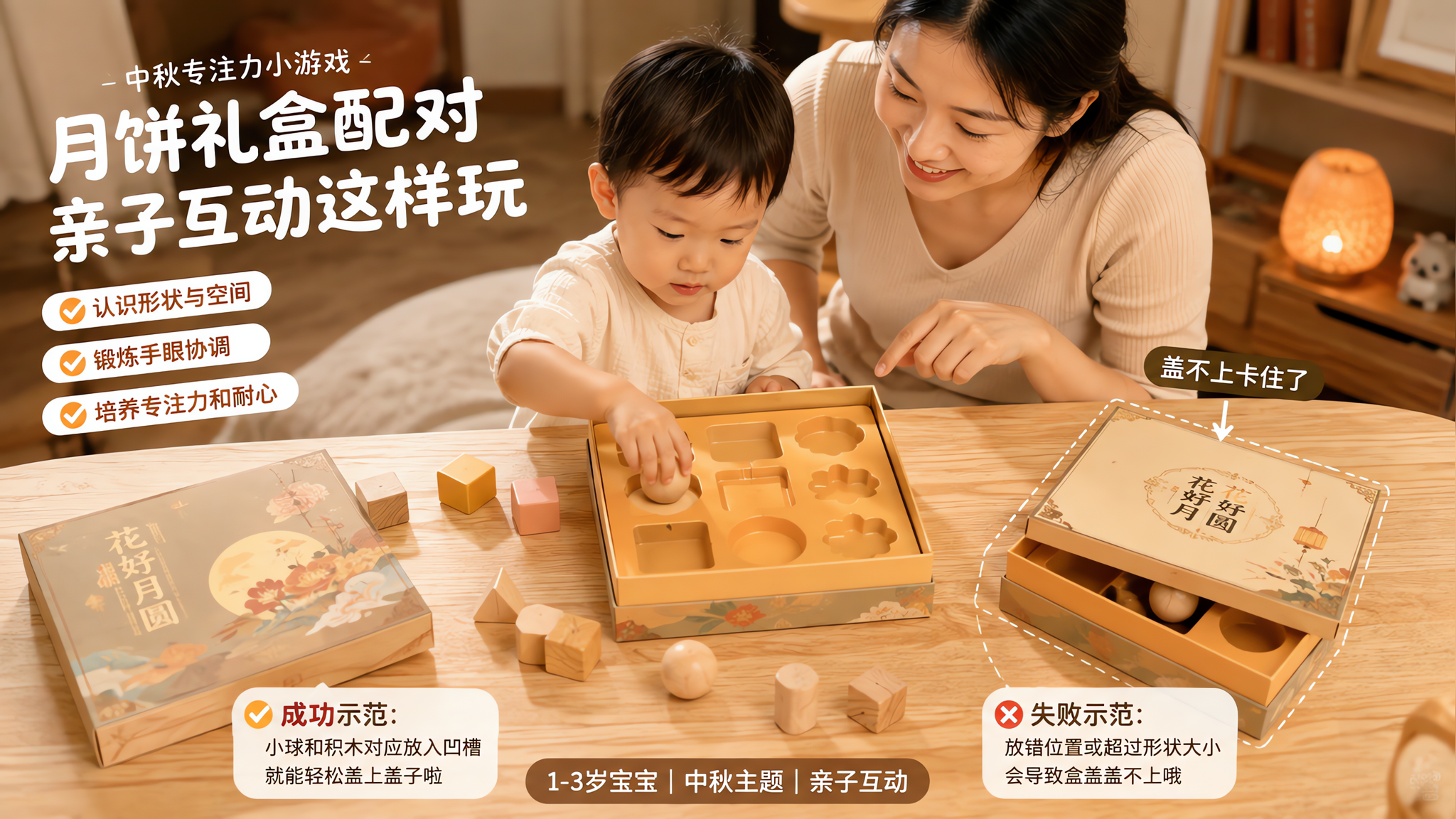 月饼盒别急着扔：3步玩出孩子的空间认知