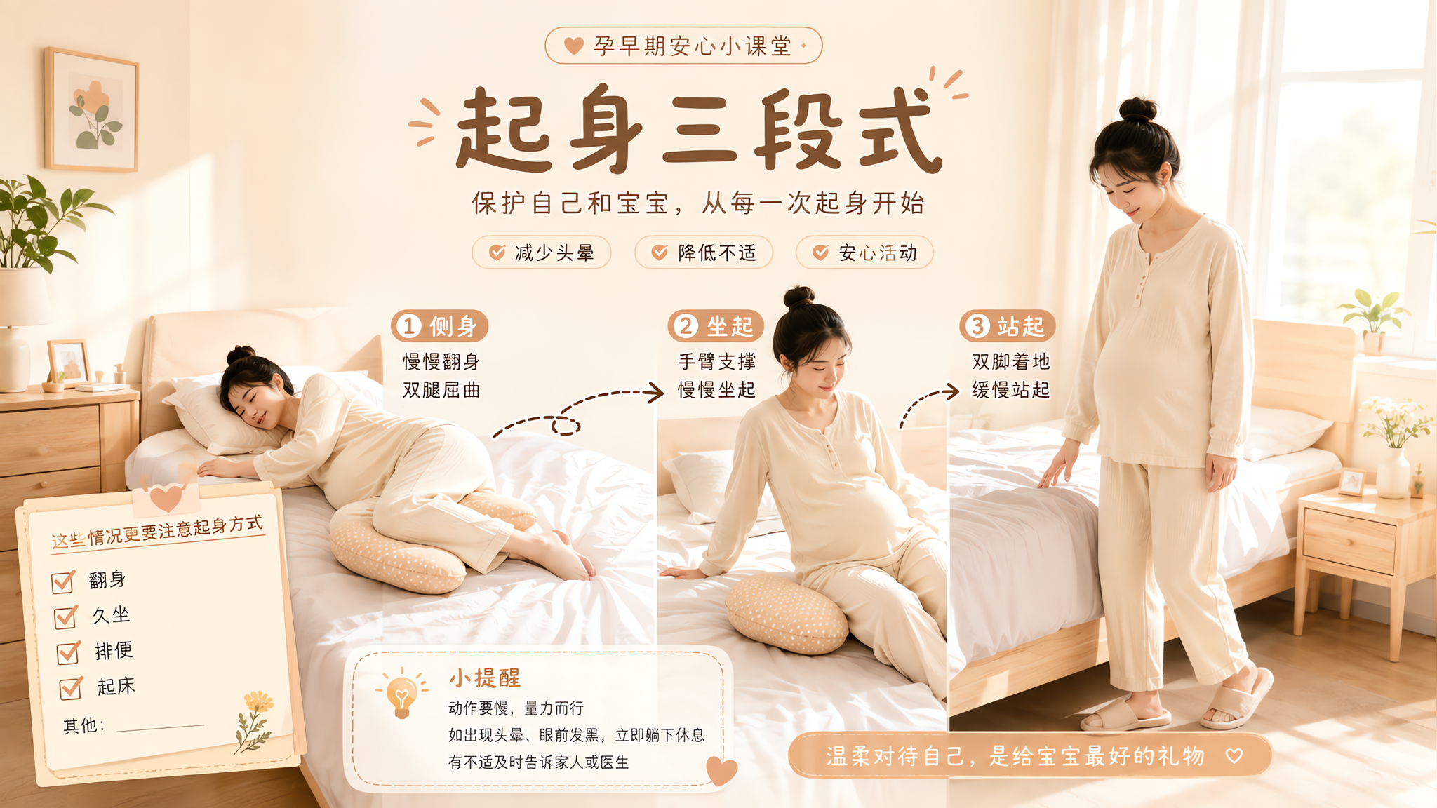 孕早期小腹一扯就慌？先分清牵拉感和胀气痛，再看就医红线