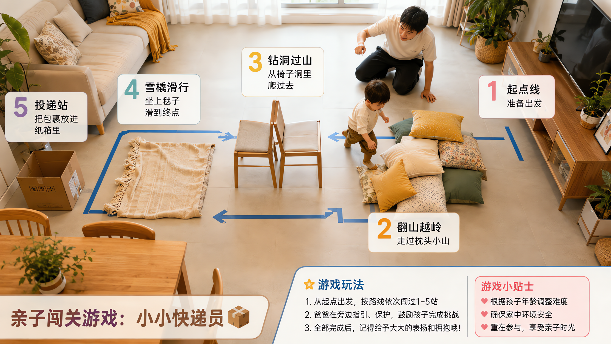 孩子在家横冲直撞？15分钟家庭障碍赛让他稳下来