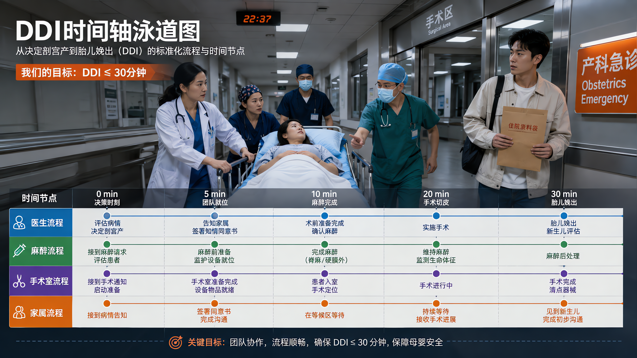 紧急剖宫产DDI≤30分钟：家属照做这张清单