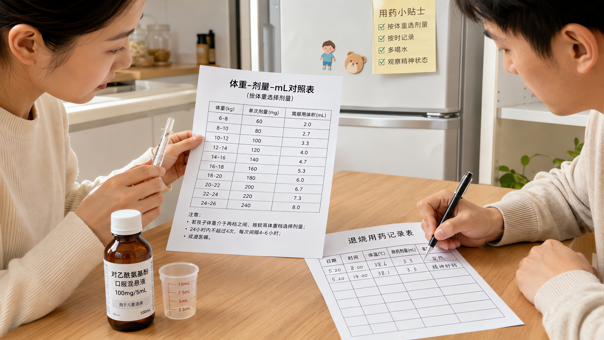 孩子发烧39℃别硬扛：退烧药按体重算，安全又不慌