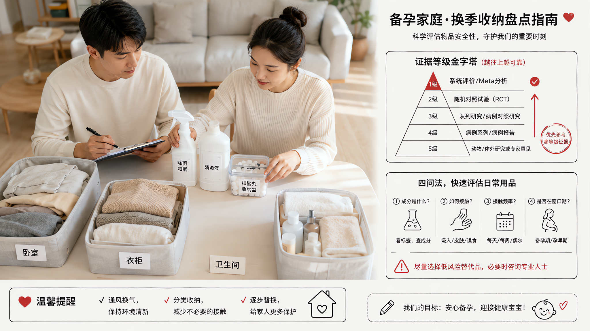 备孕换季大扫除：3步评估樟脑丸杀虫剂消毒液