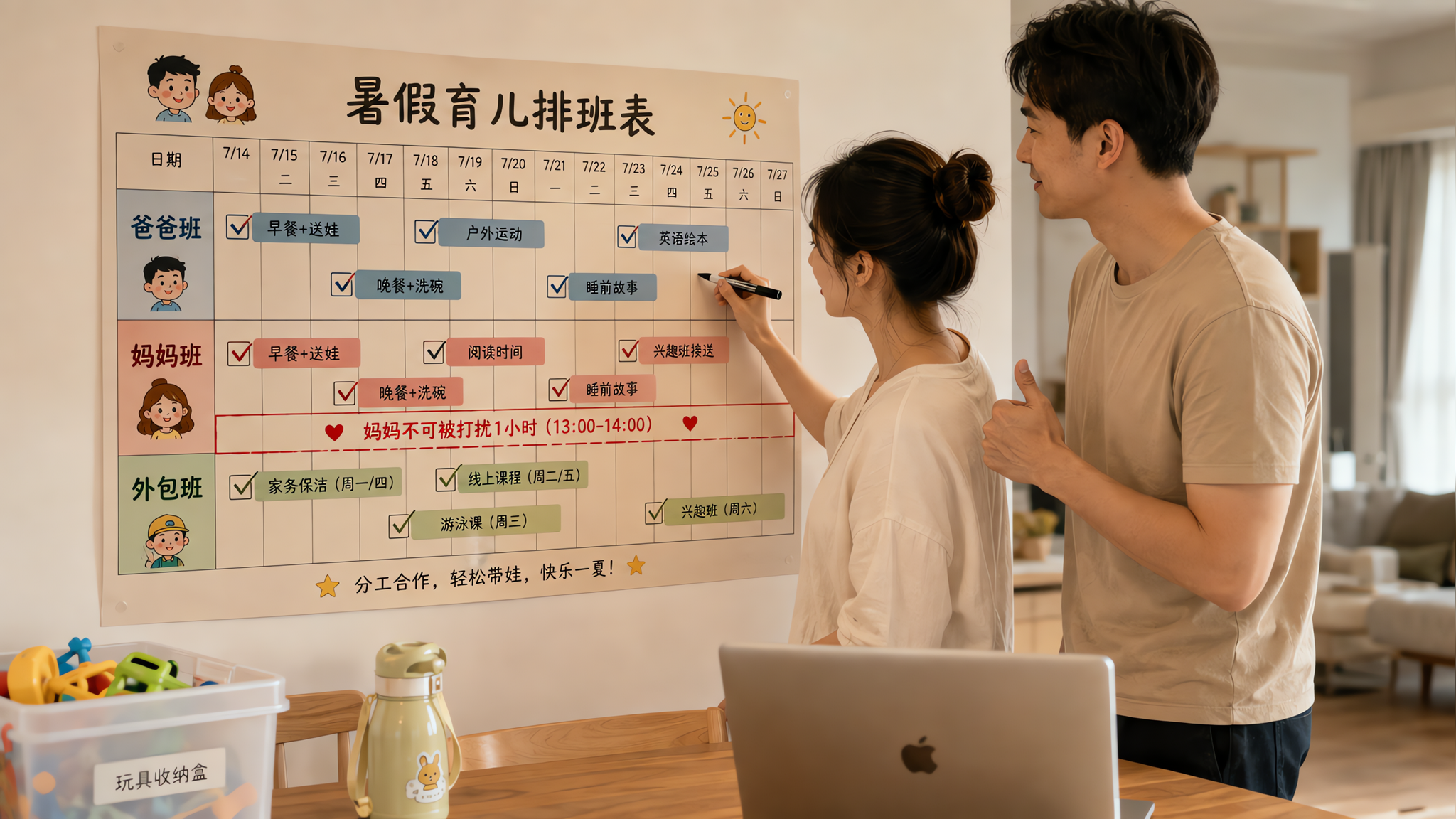暑假别再硬扛：用一张排班表把育儿还给全家