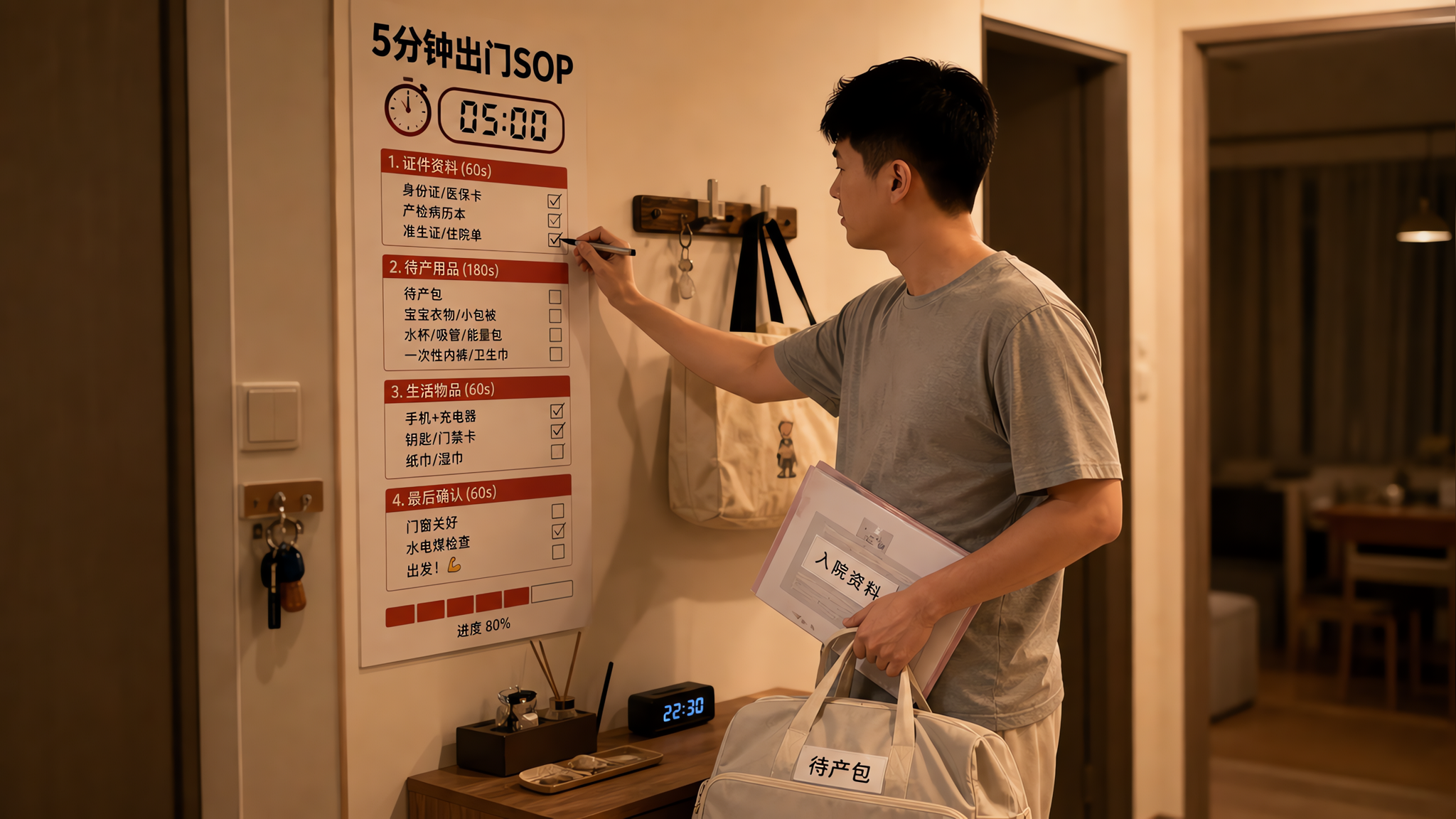 准爸爸别再问“包在哪”：临产出发5分钟SOP