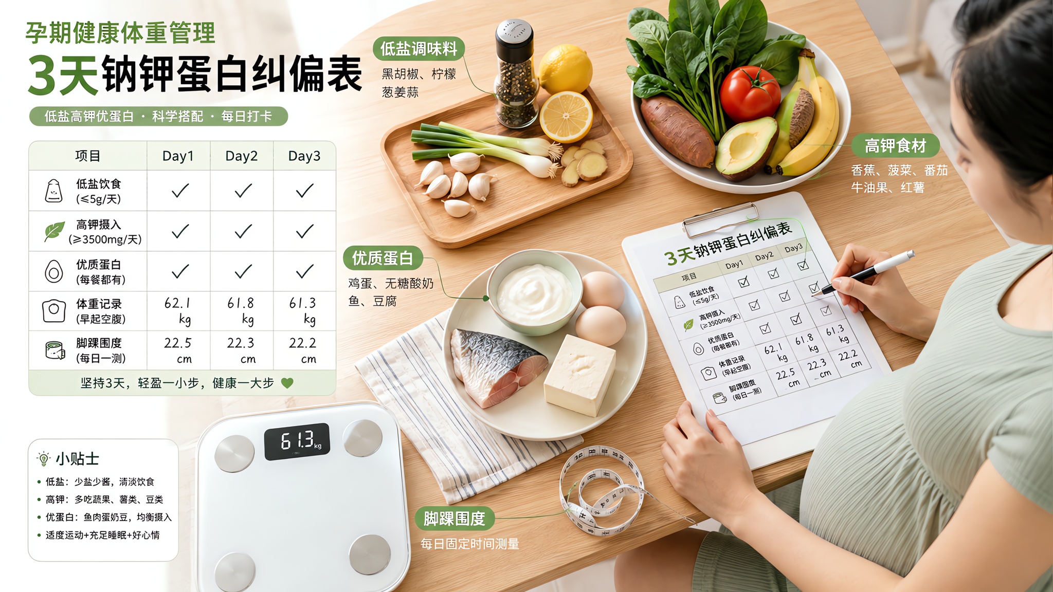 体重突然+1kg别急着怪自己：3天钠钾蛋白纠偏表