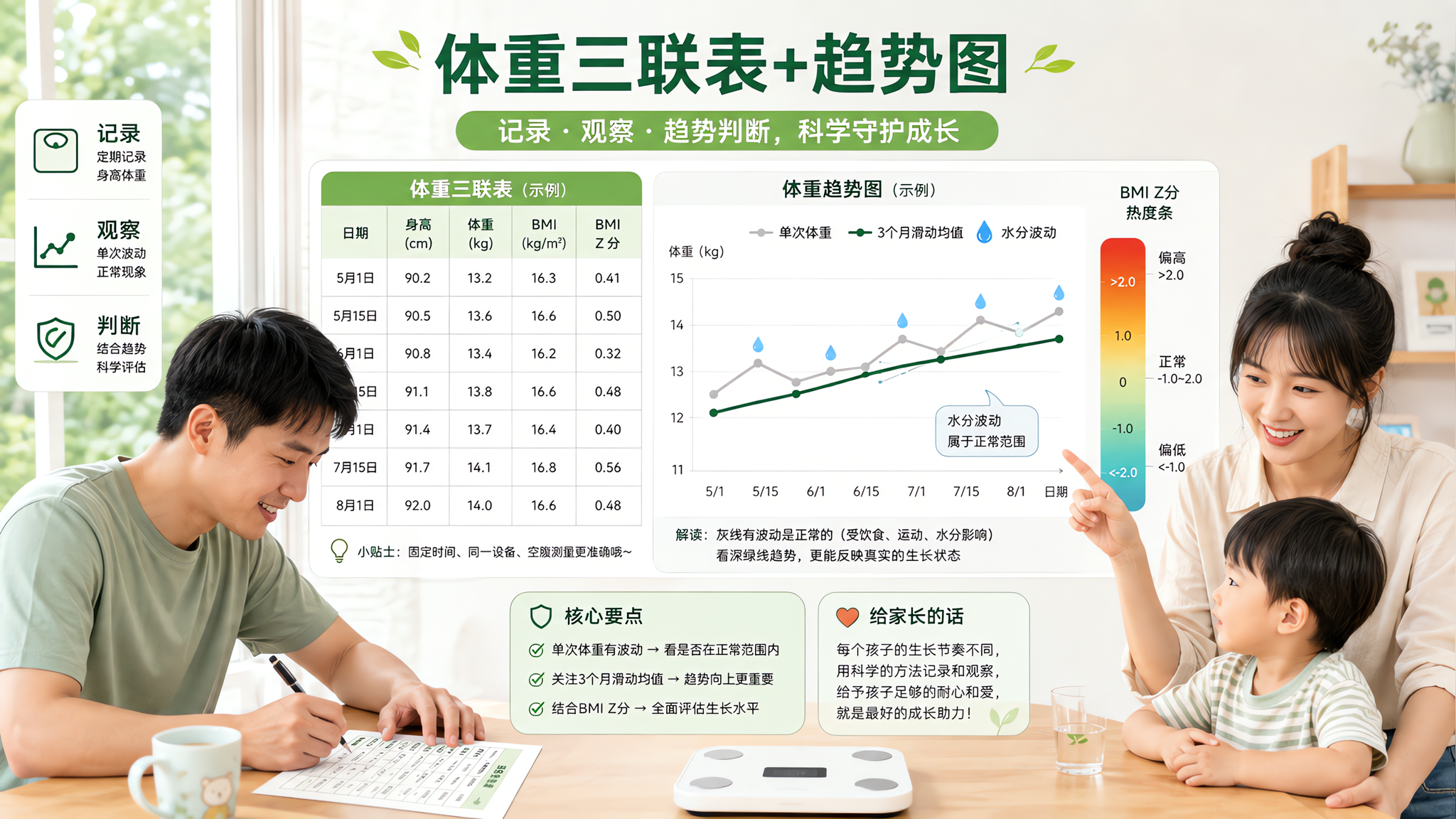 夏天孩子瘦了0.5kg先别补：看3个月趋势和BMI Z分