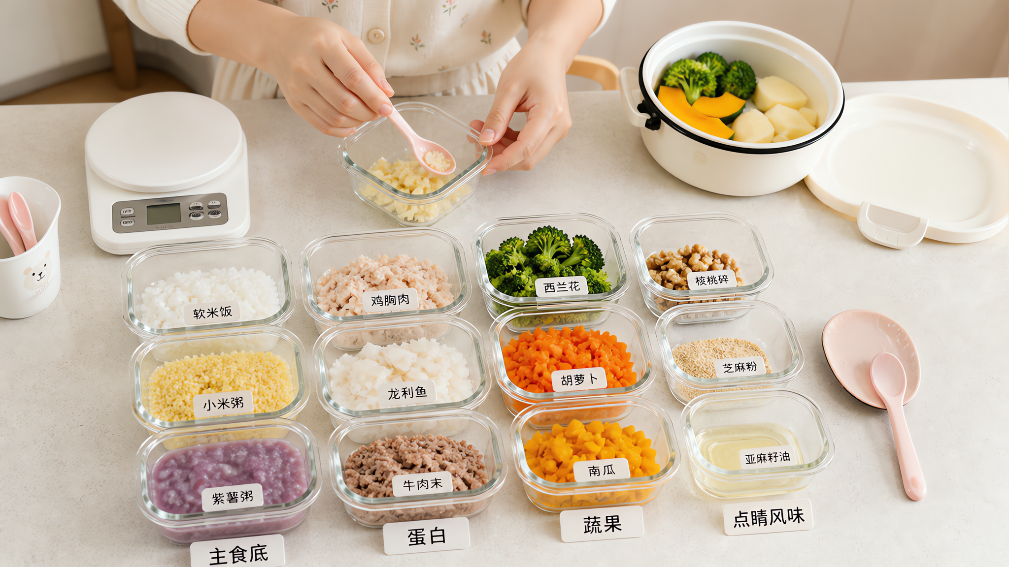 8个月辅食别再死磕菜单：1+2+1模块公式就够了