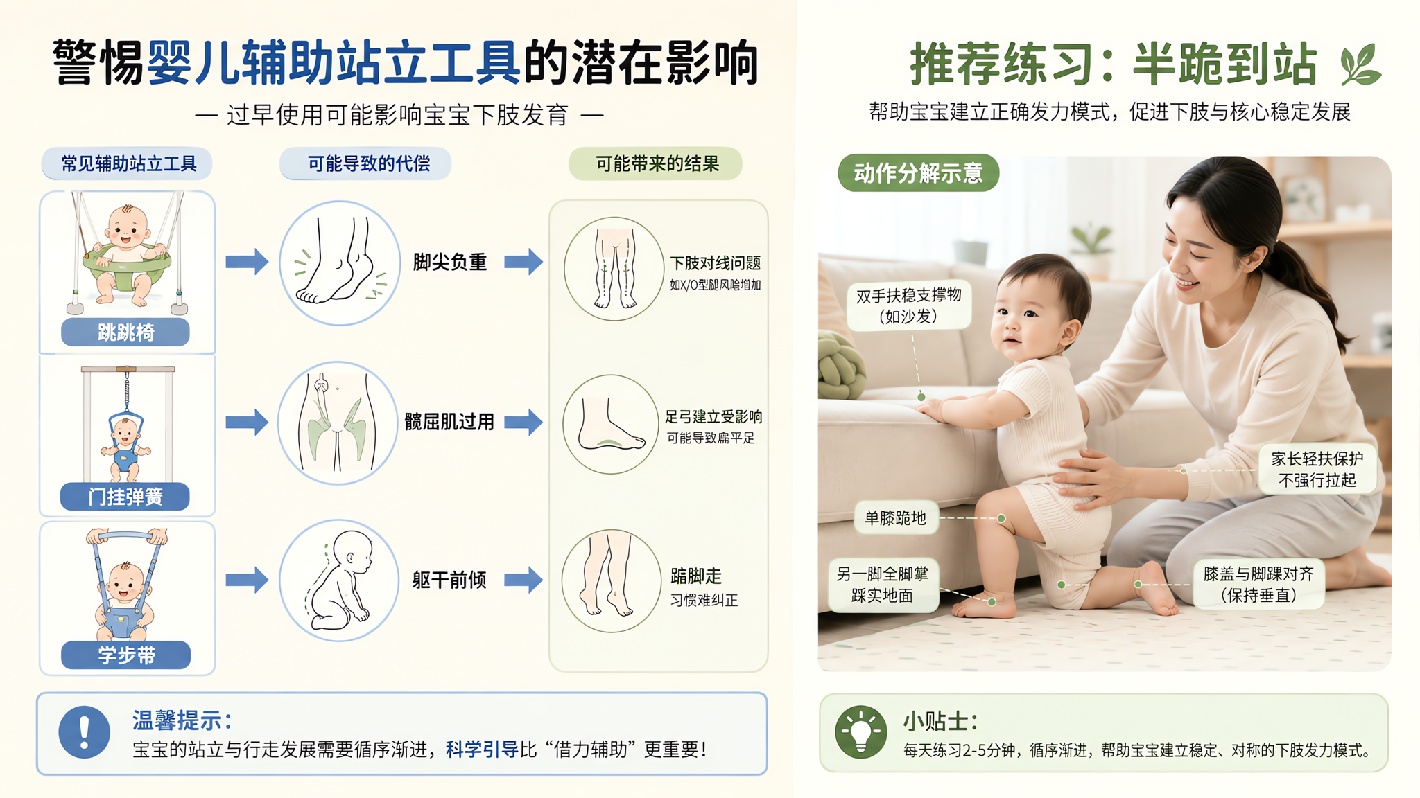 跳跳椅门挂弹簧学步带：同一条踮脚风险链