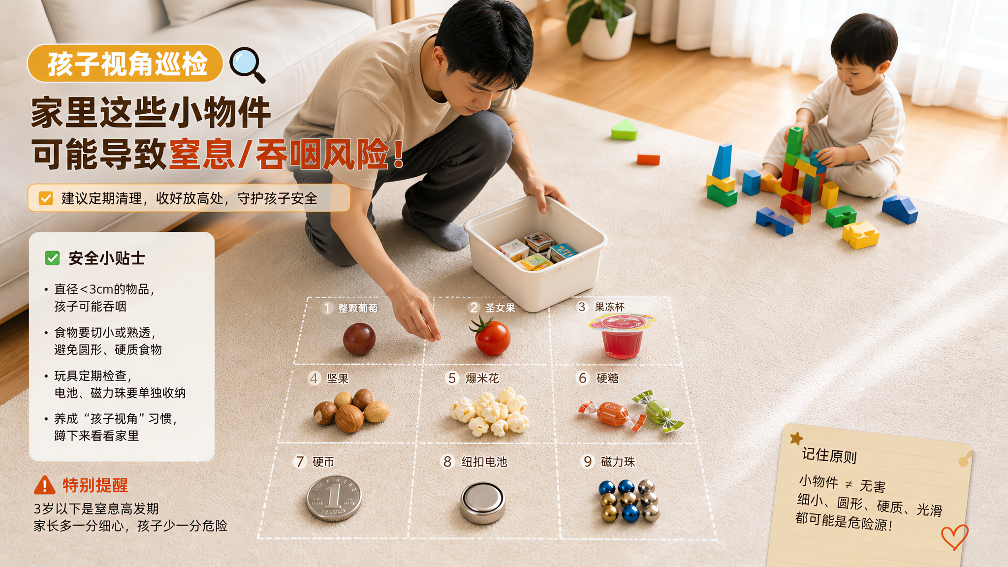 1-3岁窒息高危不是糖，是这些“圆硬小东西”