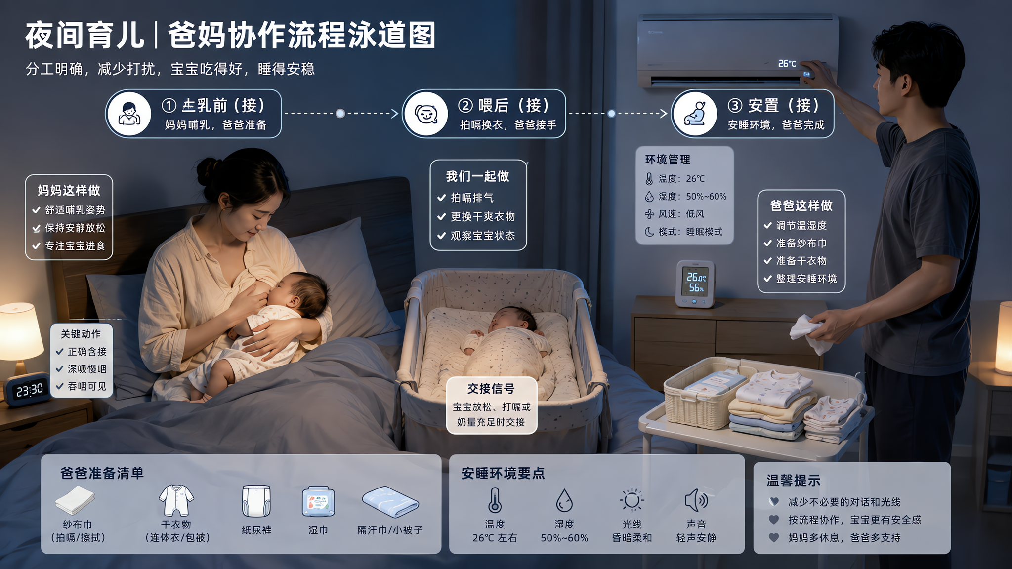 夜奶别再排班了：3个交接点让爸爸接走高风险段