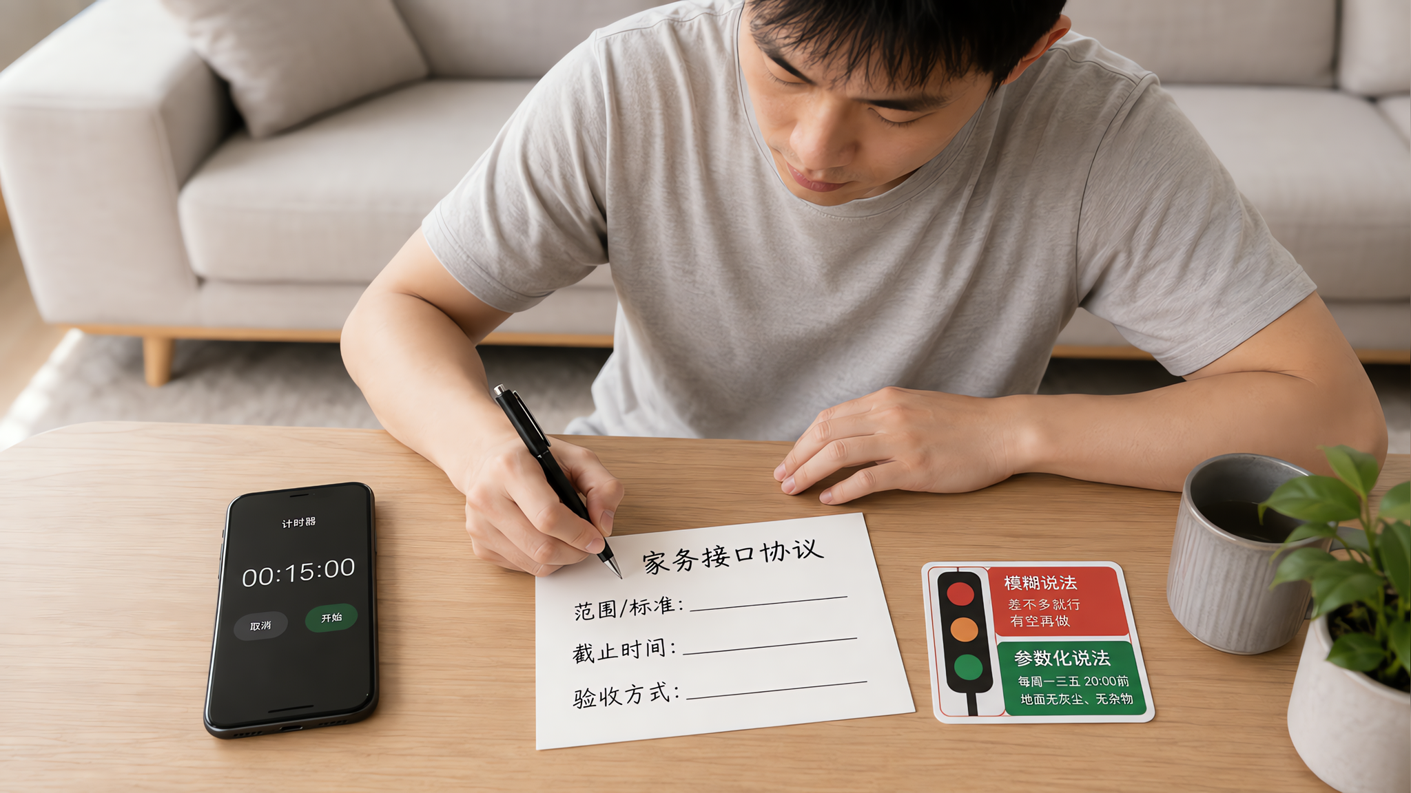 家务别再靠默契：三句接口协议把标准说清