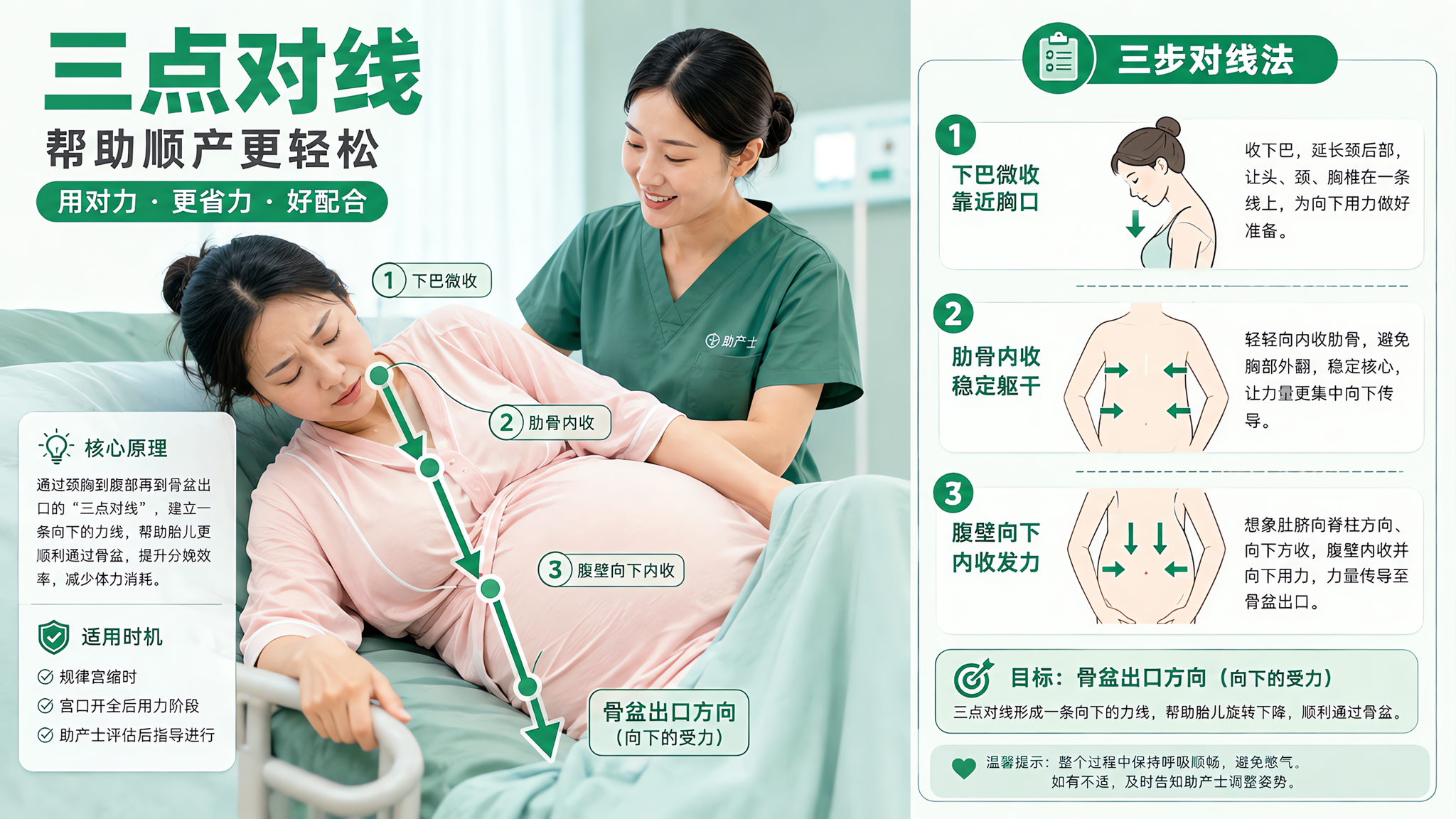 冲刺别靠喊：三点对线让力到骨盆出口