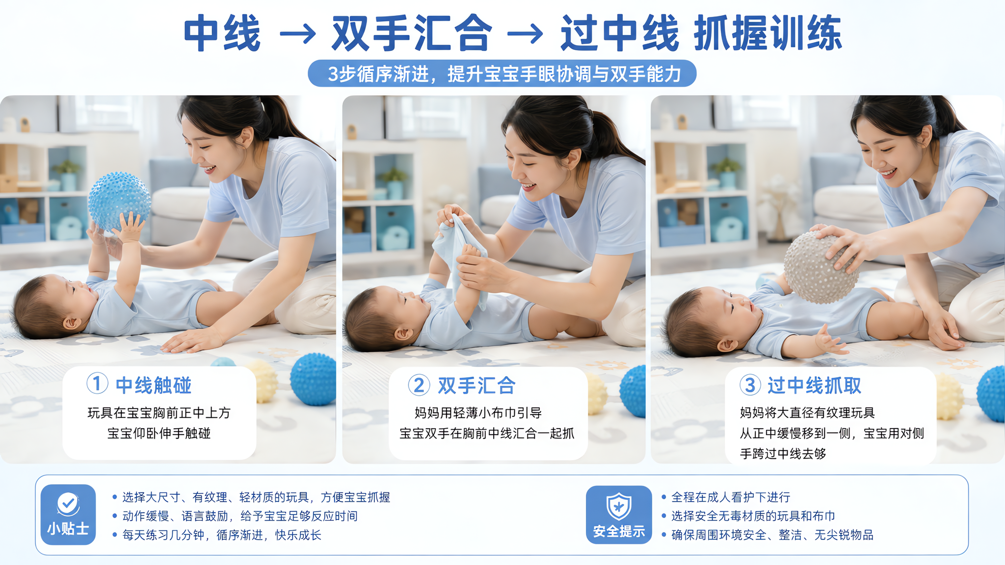 宝宝不伸手抓，多半不是懒：先查手汗打滑，再练中线3步