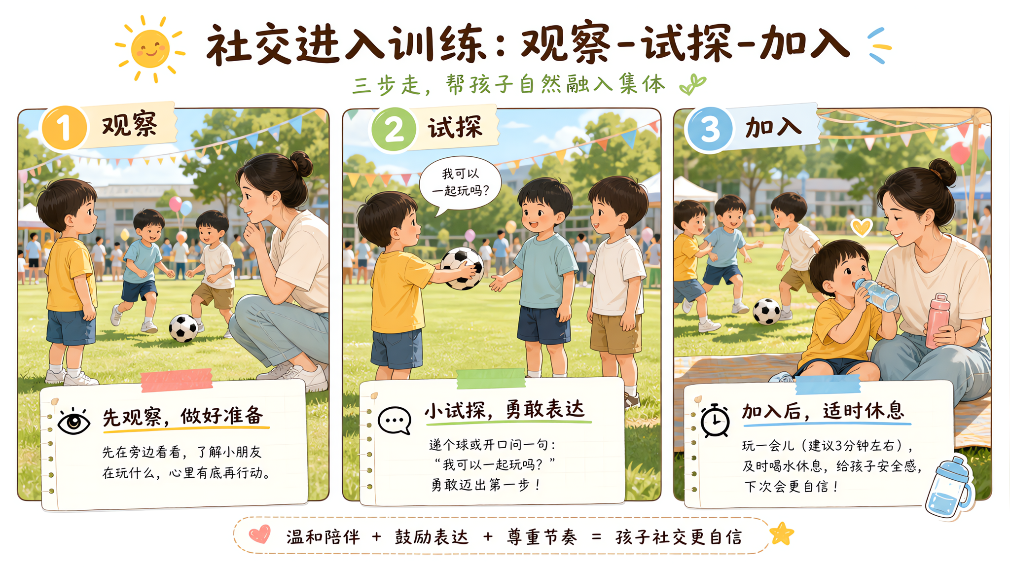 慢热孩子暑期社交不崩：照着“观察-试探-加入”脚本走