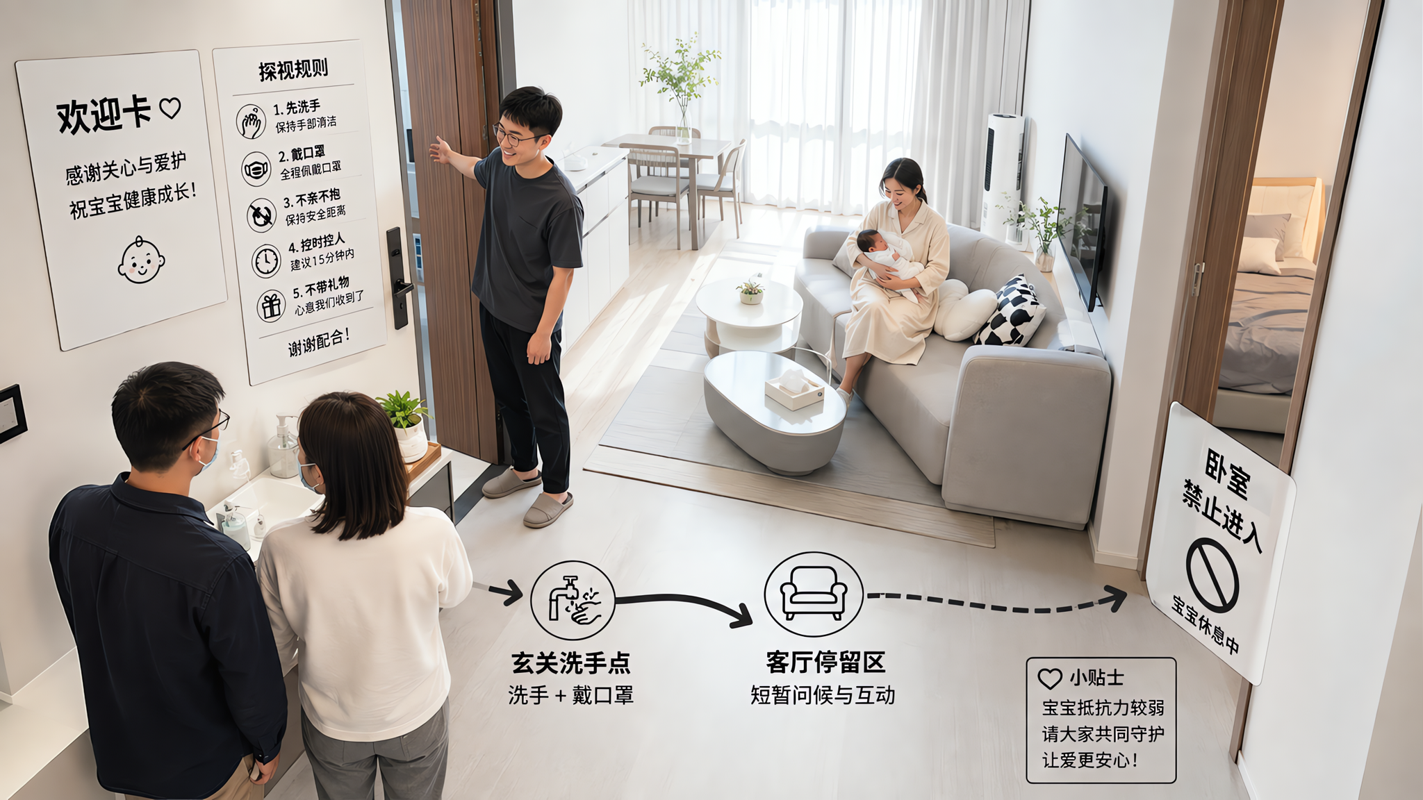 中秋探视不靠吵：给新生儿家画一条安全动线