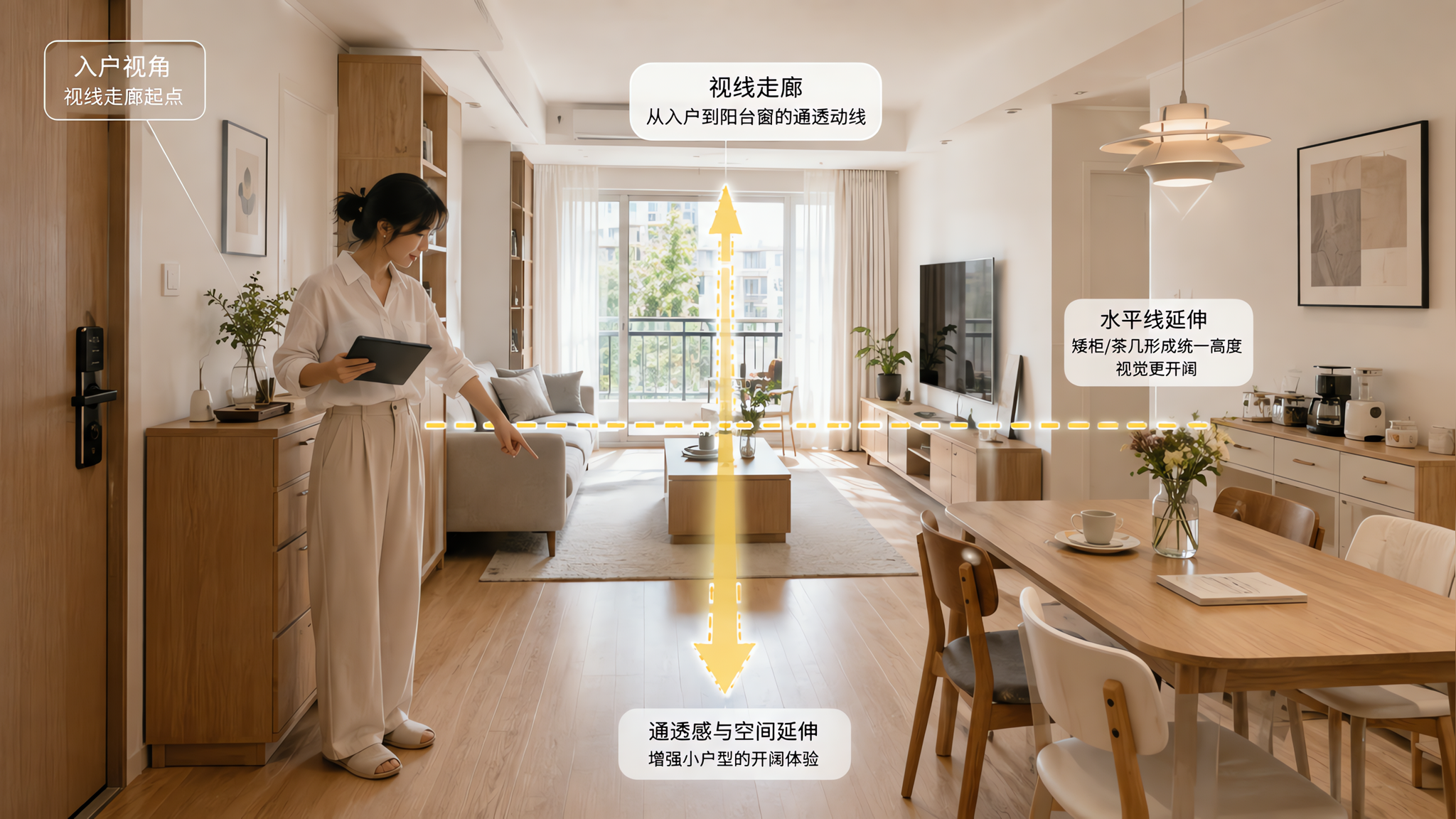 小户型显挤的真凶：视线被截断了，照这3步立刻通透