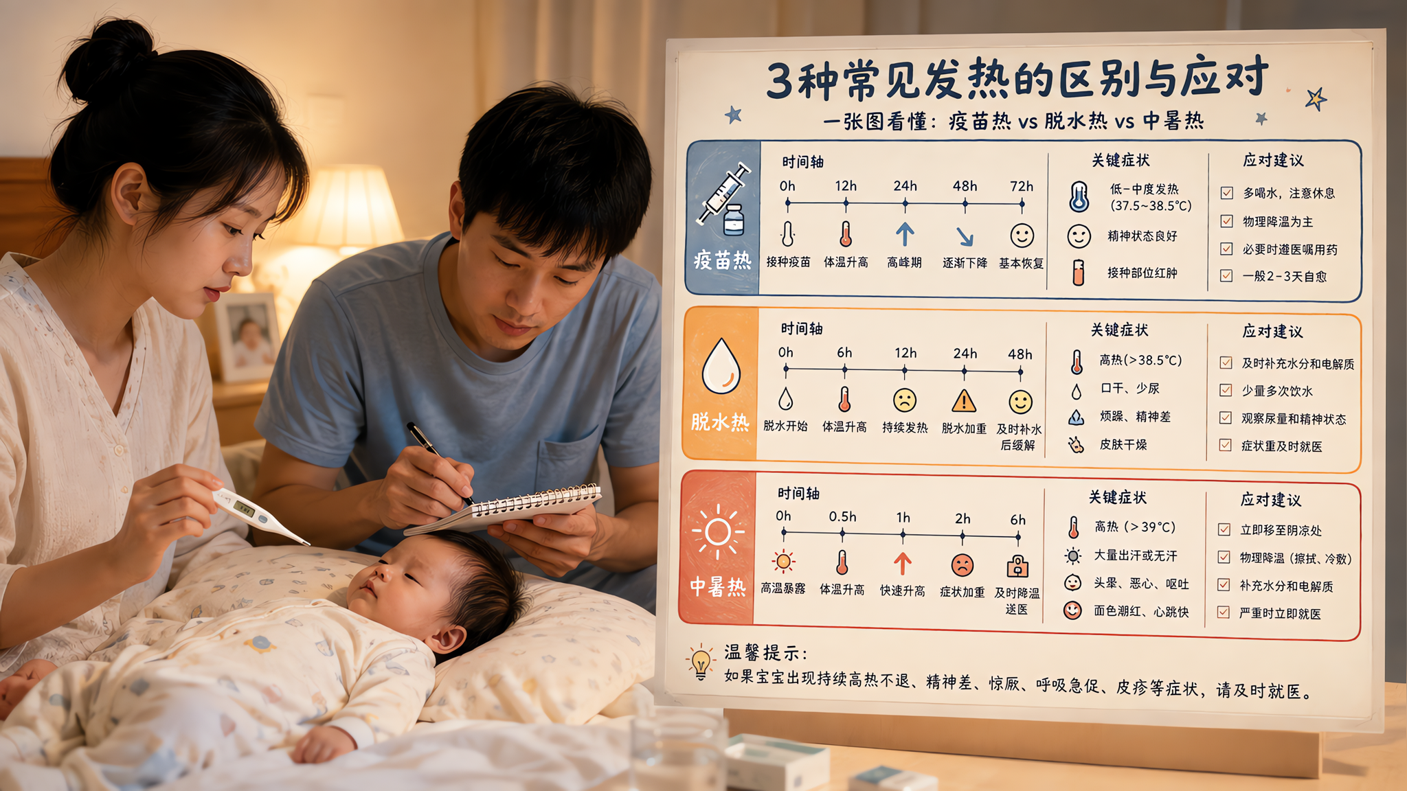 接种后烧到39℃怎么办？48小时判断与用药红线