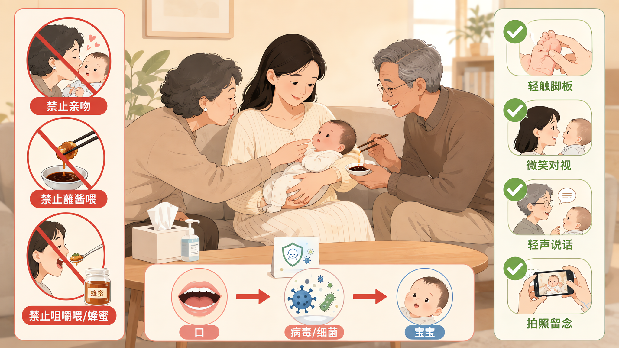 新生儿最怕的不是冷，是大人一口亲一口喂