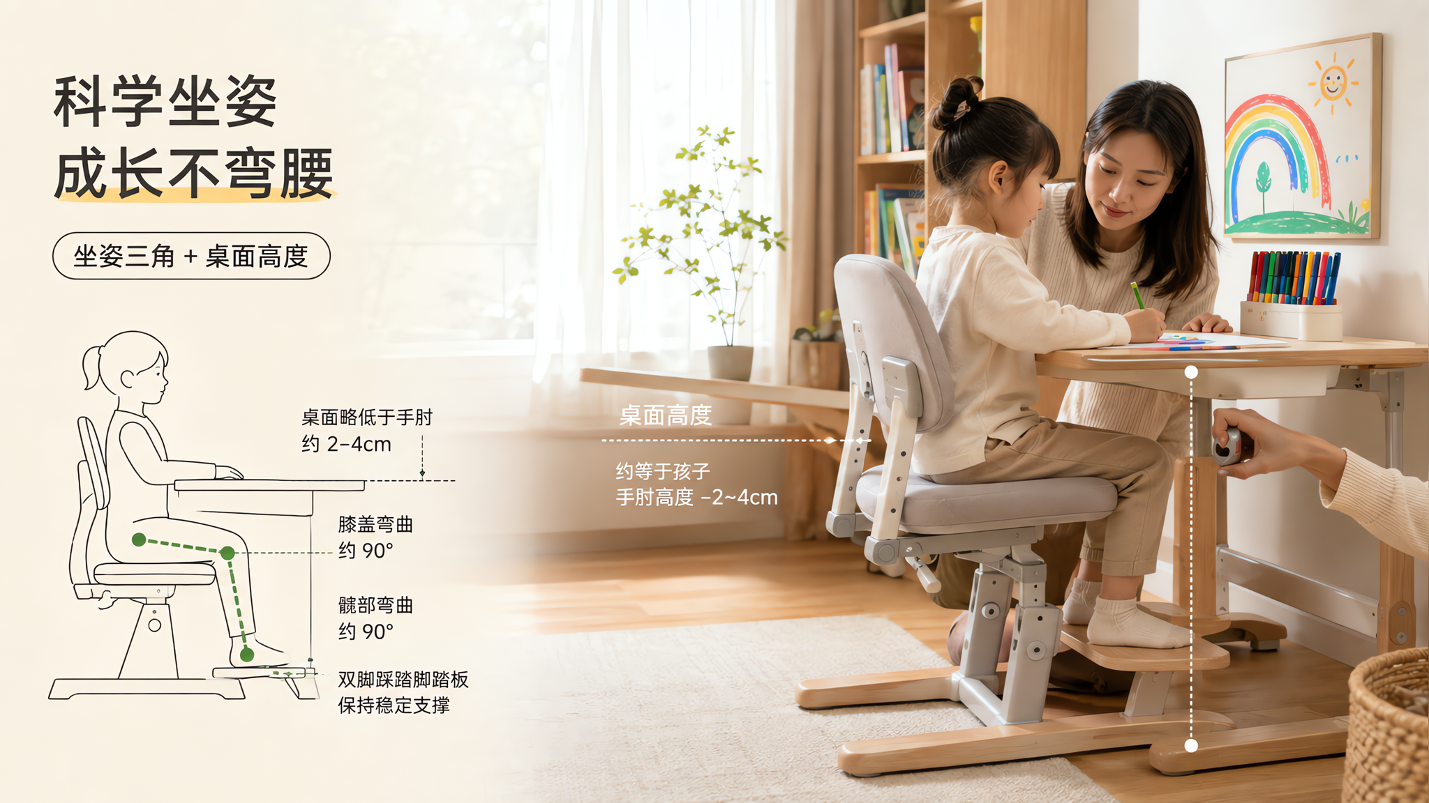 孩子坐不住别怪专注力：桌椅按这4点选就够了