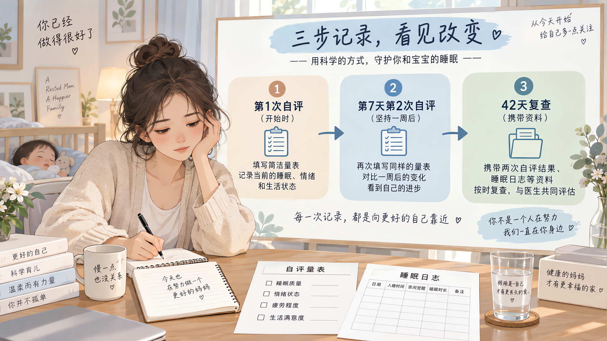 产后4–6周最容易崩的不是身体，是情绪：两次自评+睡眠日志这样做