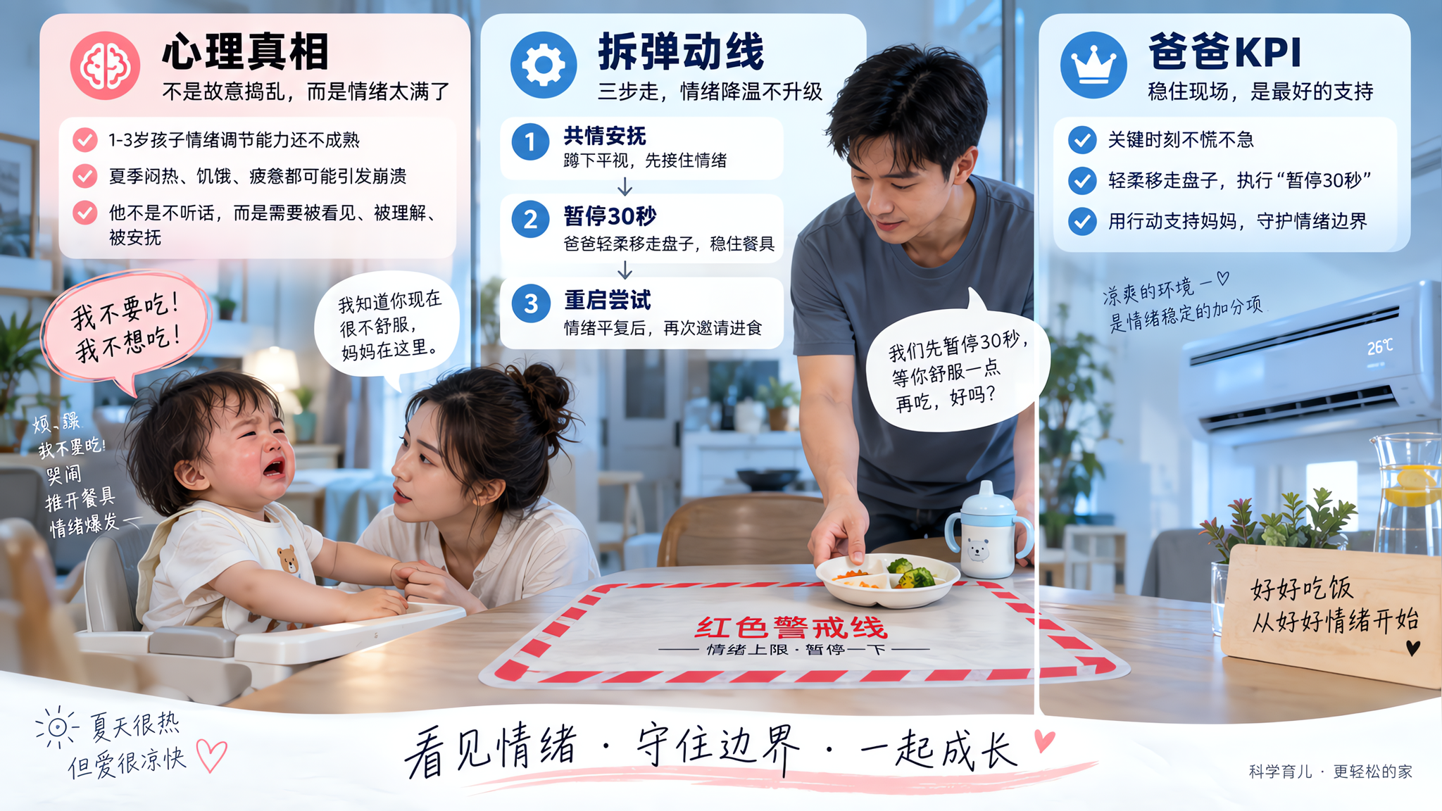 孩子一热就扫盘子？他不是捣乱，是在测你的边界稳不稳