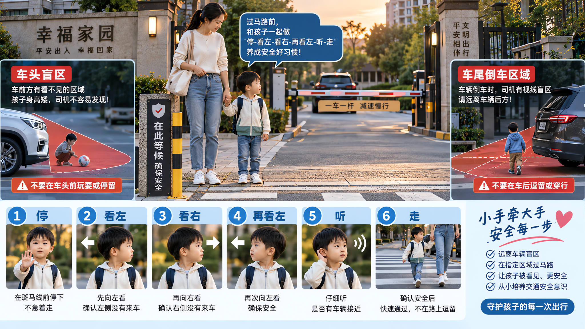 孩子过马路突然挣脱？每天2分钟练这套避险SOP