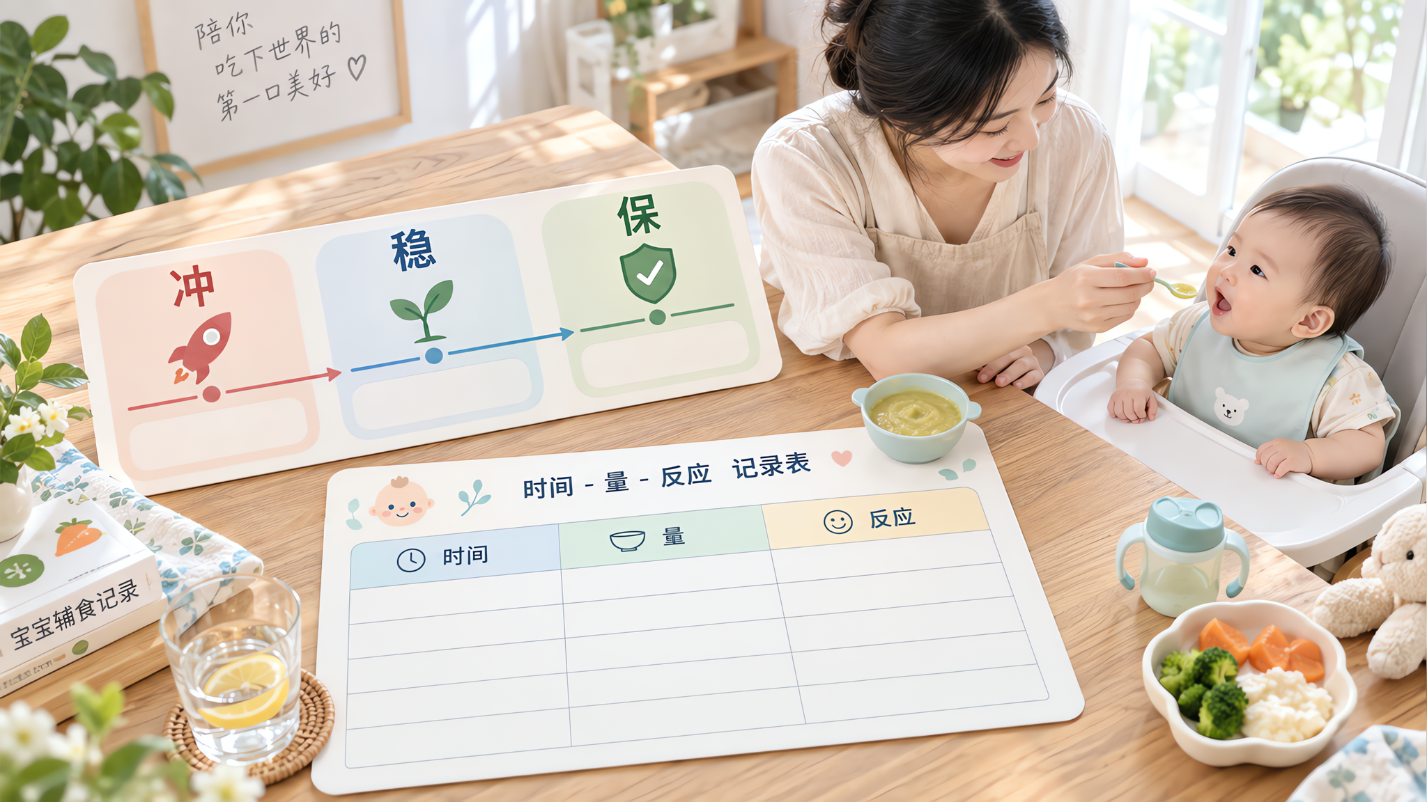 鸡蛋花生别硬上：用冲稳保梯度喂，记录表照抄