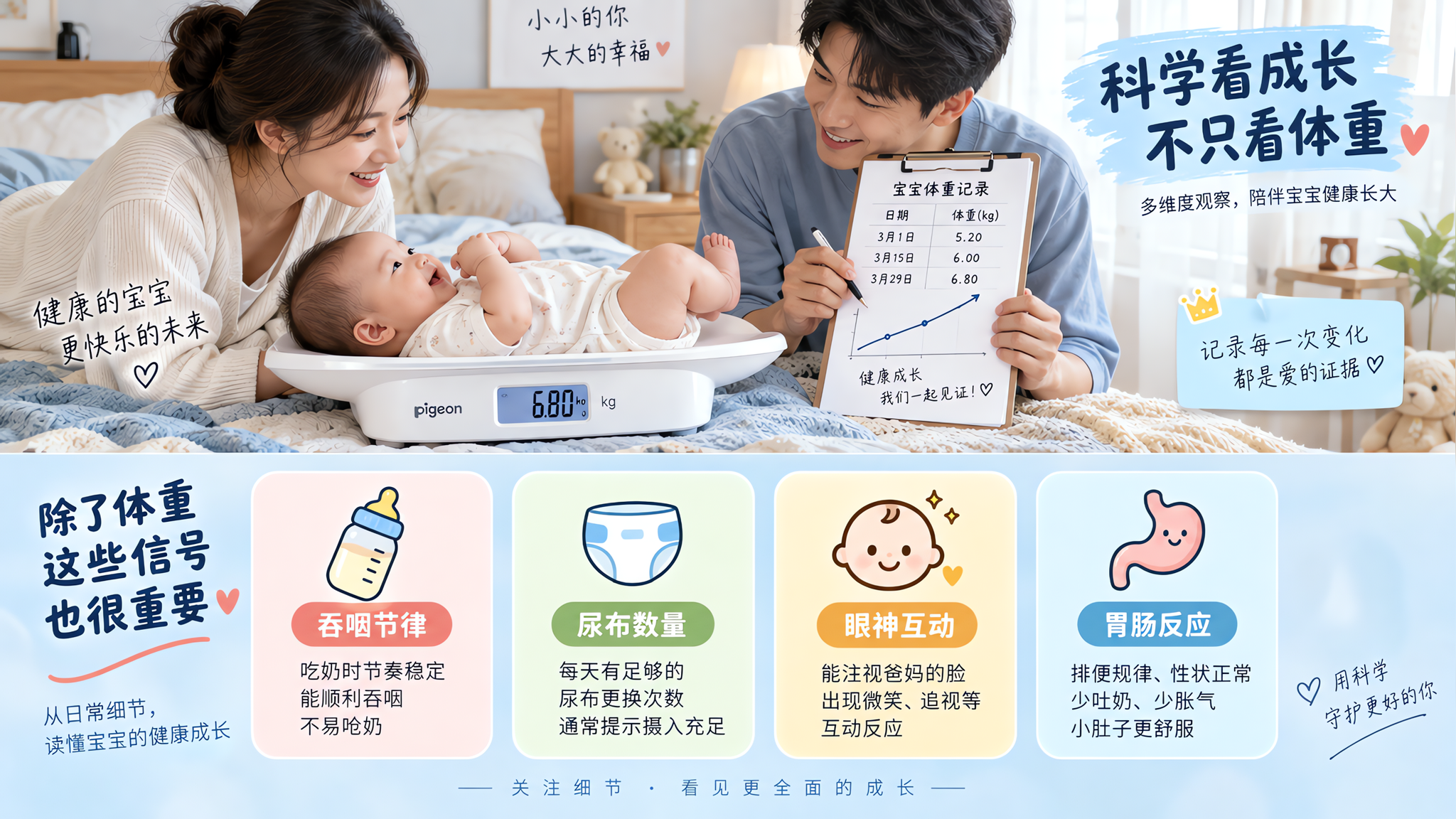 宝宝体重一周没涨先别加奶：看3次趋势和4个状态
