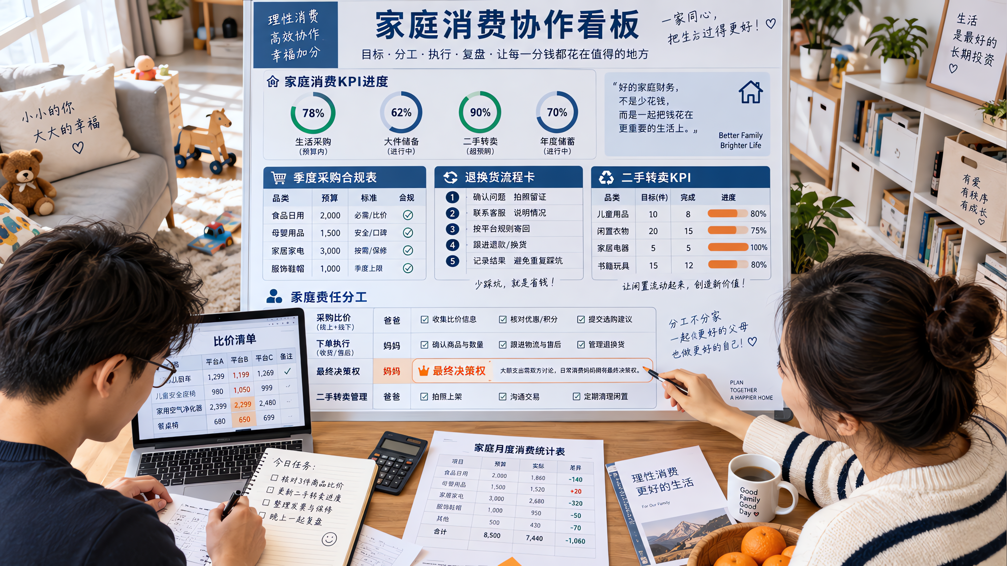 入园暑期最烧钱：用3张表把爸爸拉进来，家里立刻不乱买