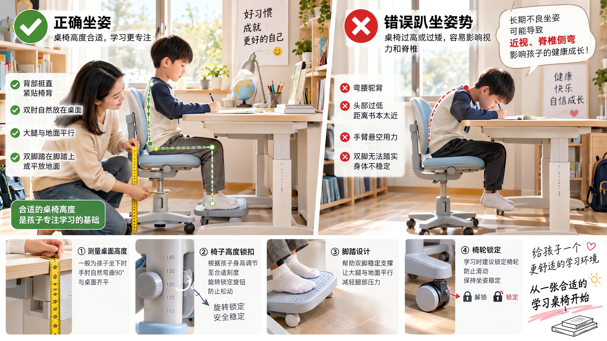 学习桌椅买错更伤腰：3步避开“人体工学”大坑