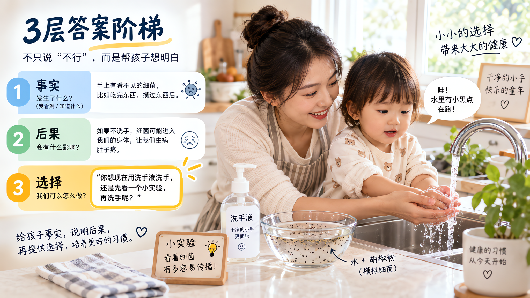 孩子老问“为什么”怎么办：3层回答法，30秒就能收口