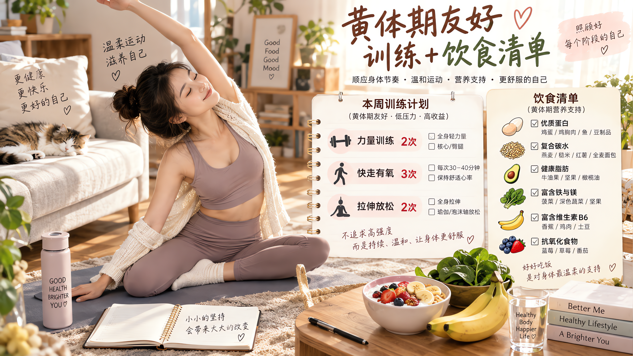 经前一周别硬扛：这样练这样吃，水肿和想吃甜会稳很多