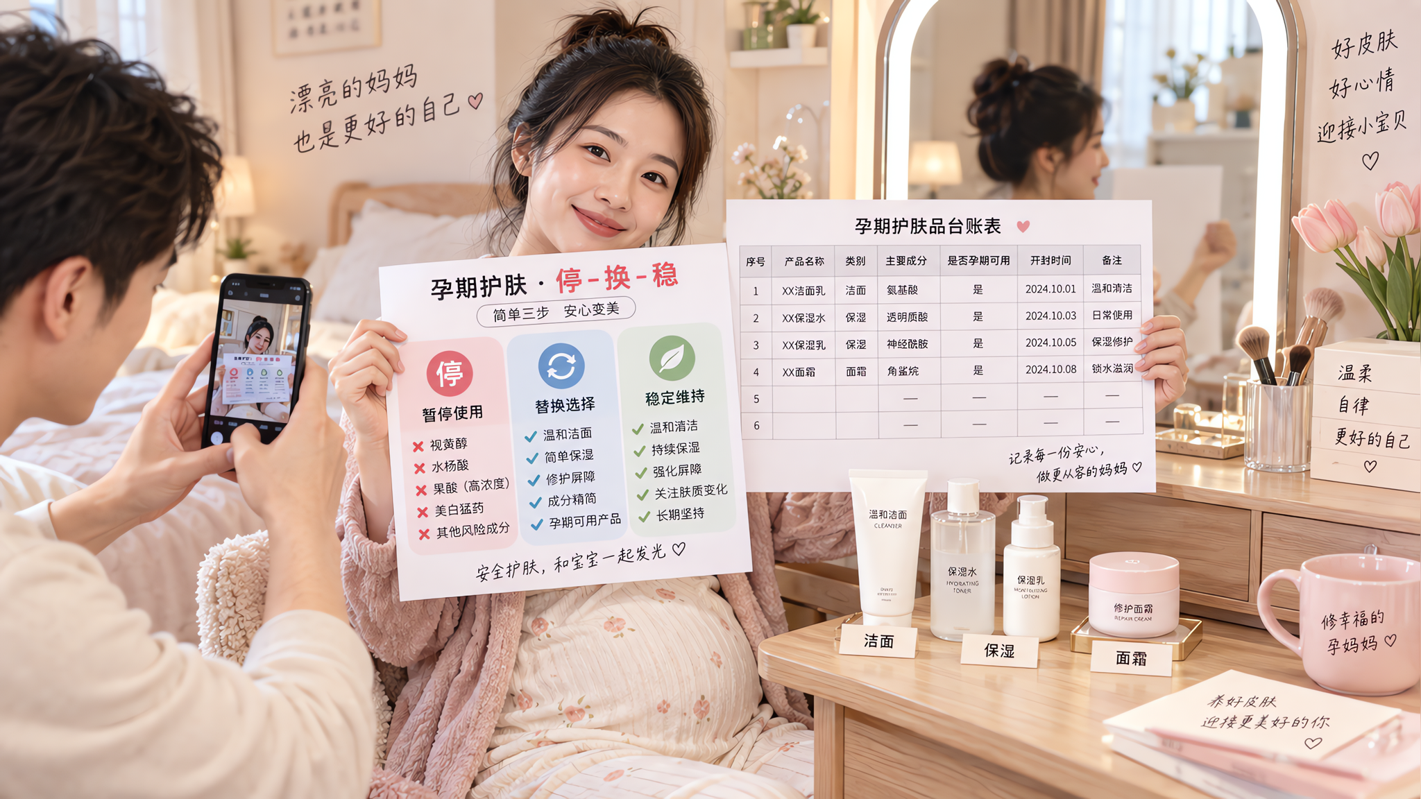 孕期一抹就刺还泛红？用“停-换-稳”把护肤救回来