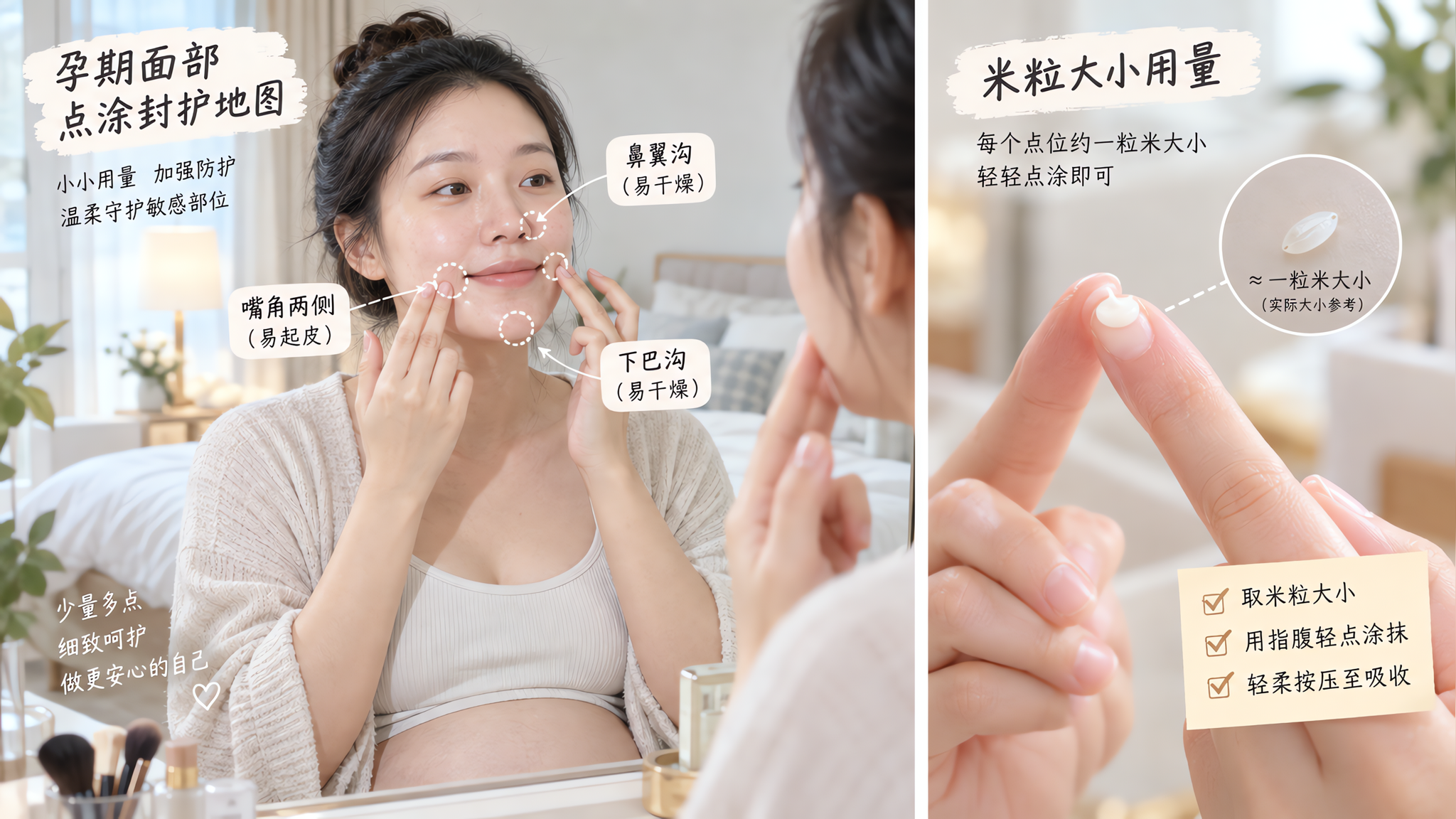 嘴角鼻翼总起皮？试试点涂封护地图：薄打底+局部加固