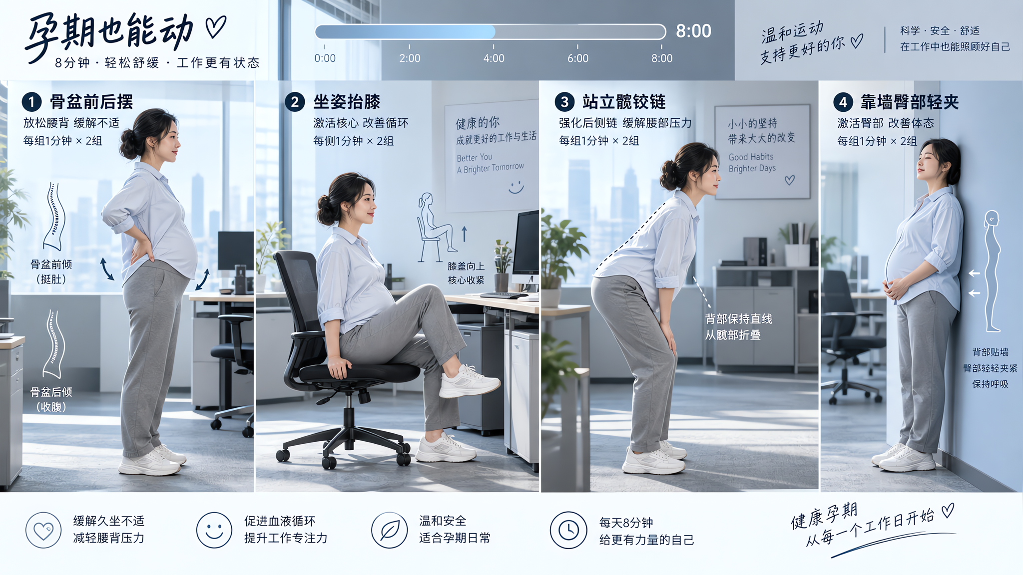 空调房久坐腰骶僵硬？工位8分钟舒缓组合