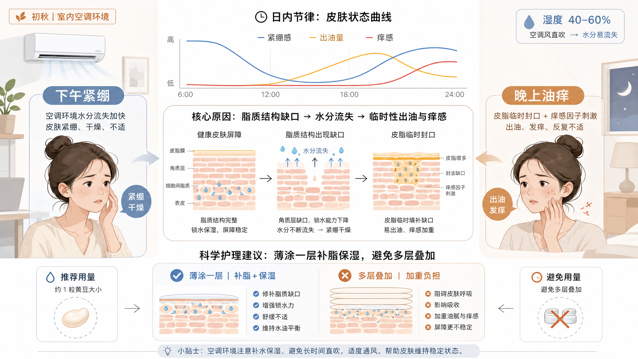 下午紧绷晚上油痒？孕期别再猛补水了