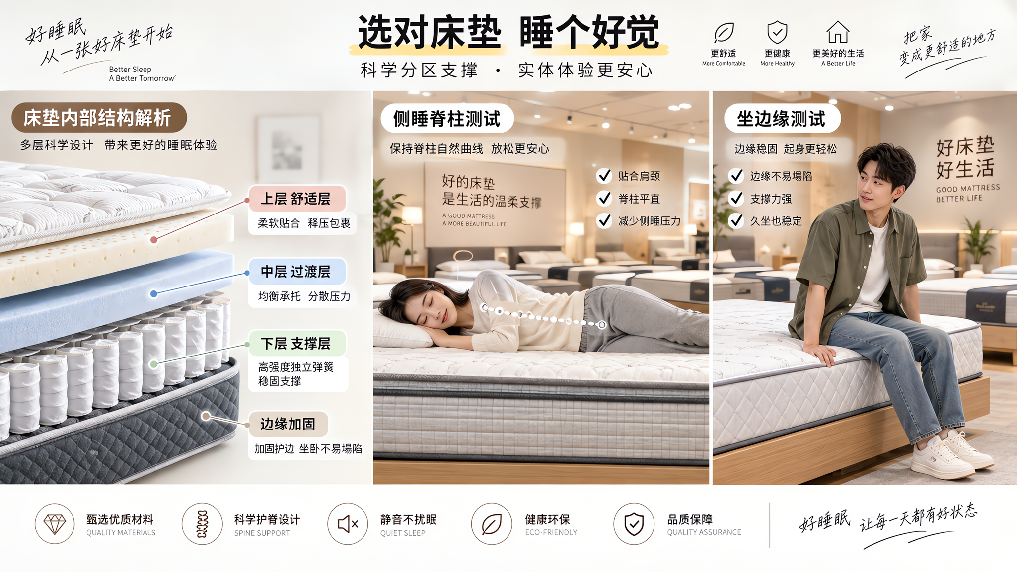 买床垫别只躺一会：3个门店测试+硬币验收