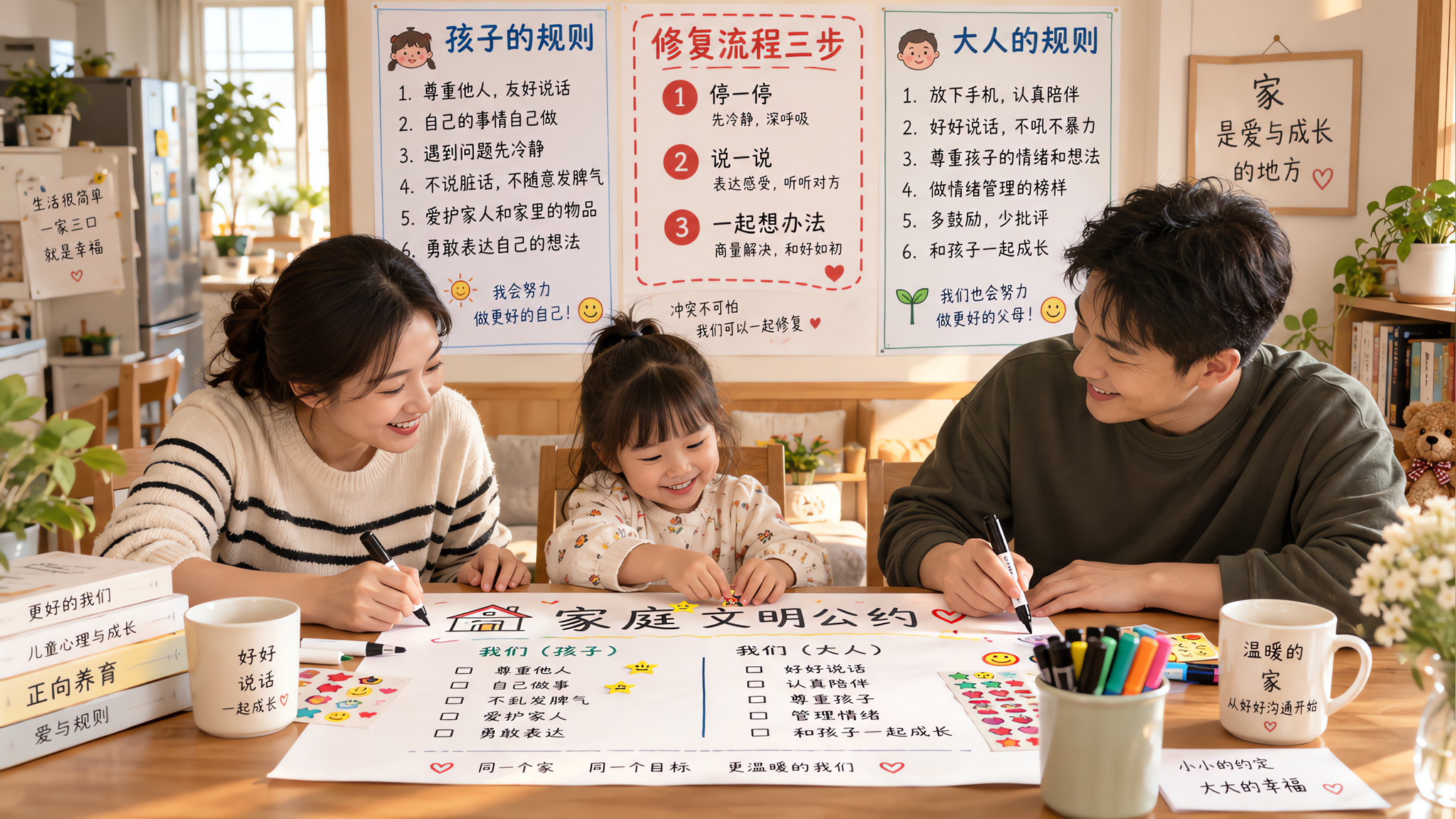 孩子总顶嘴？把家规改成“大人也要守”就顺了