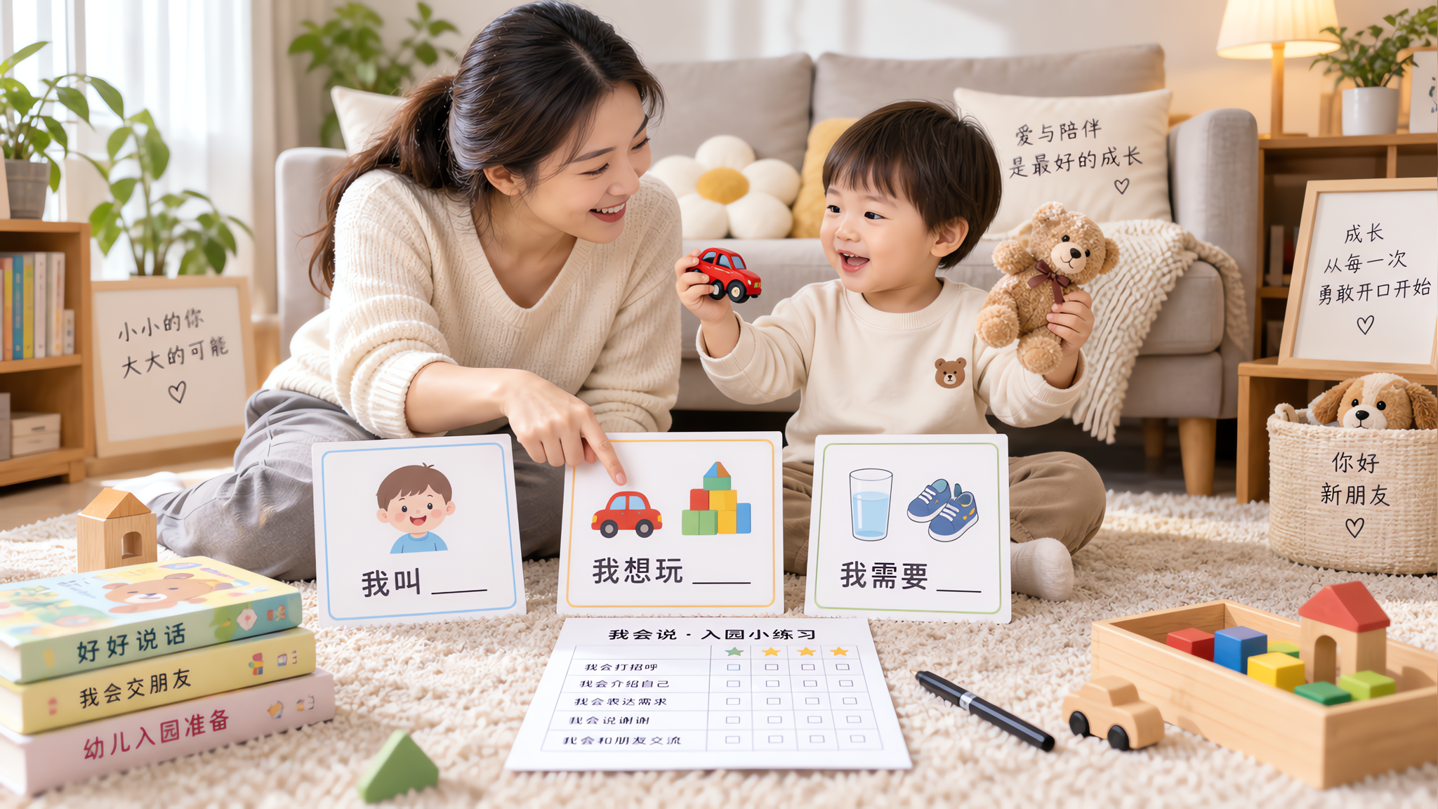 入园前别逼打招呼：3天练会自我介绍和求助句