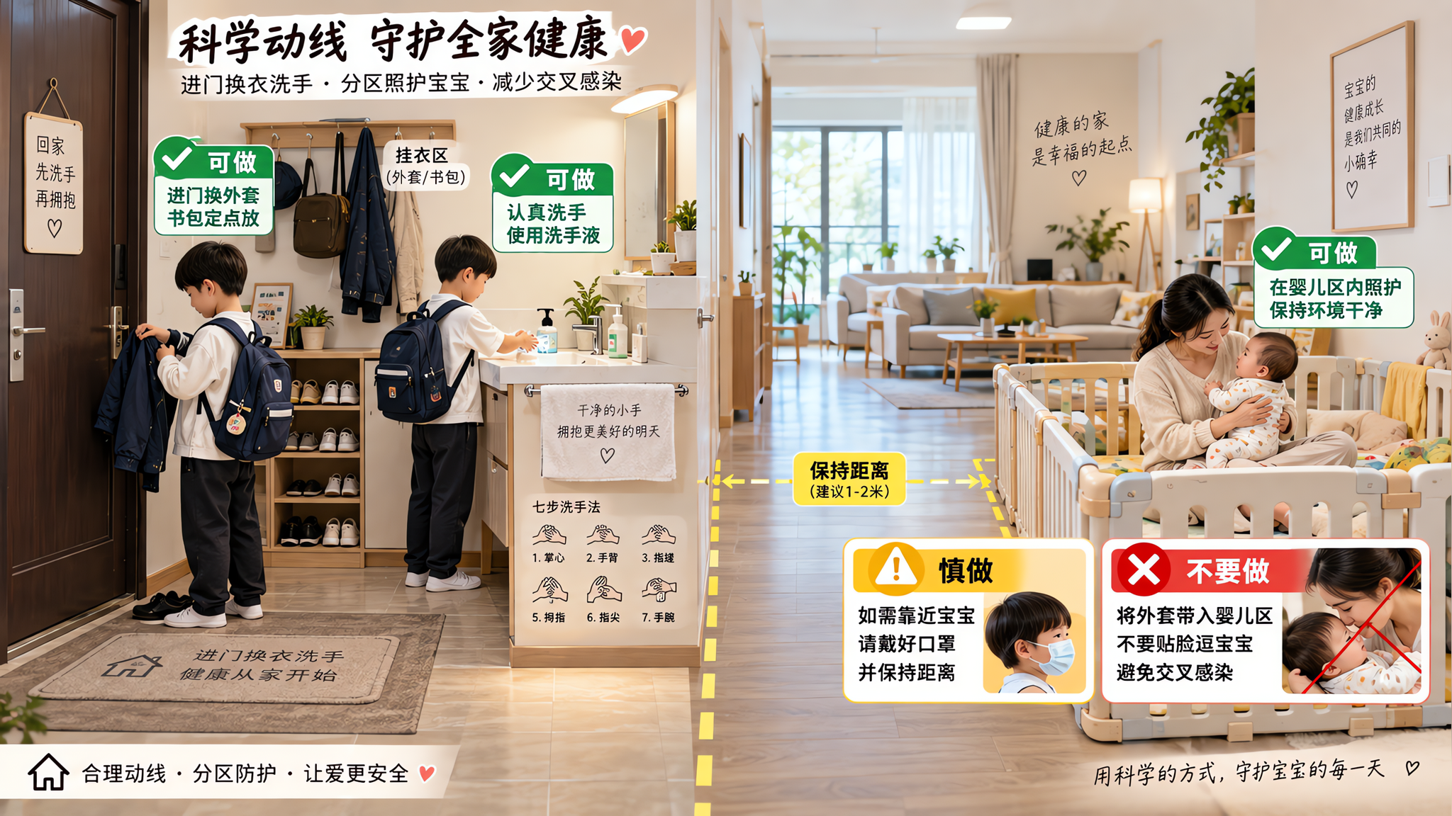 开学季大宝回家咳两声 0-1岁宝宝怎么分区防交叉感染
