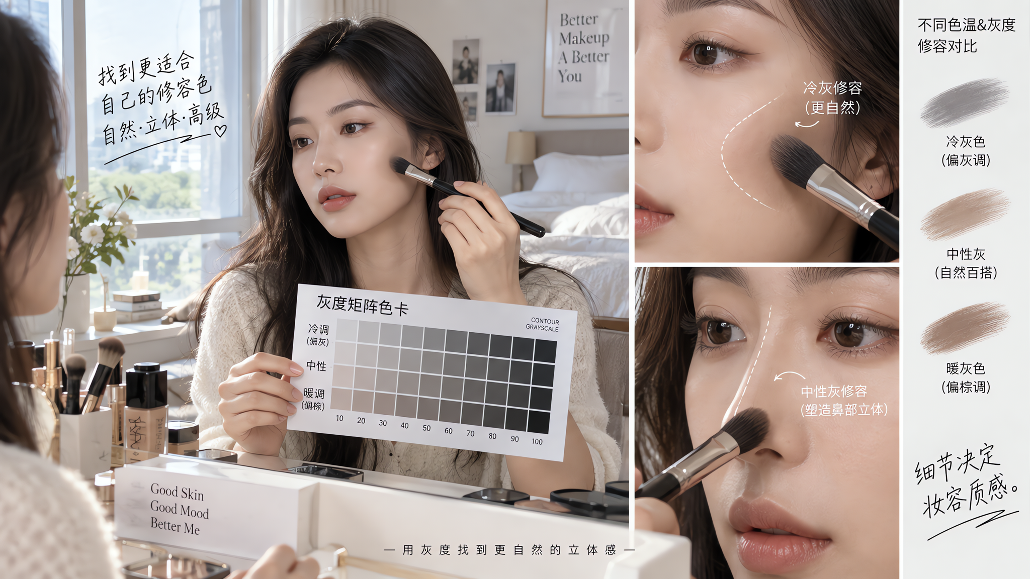 修容别再显脏：看懂色温灰度就够了