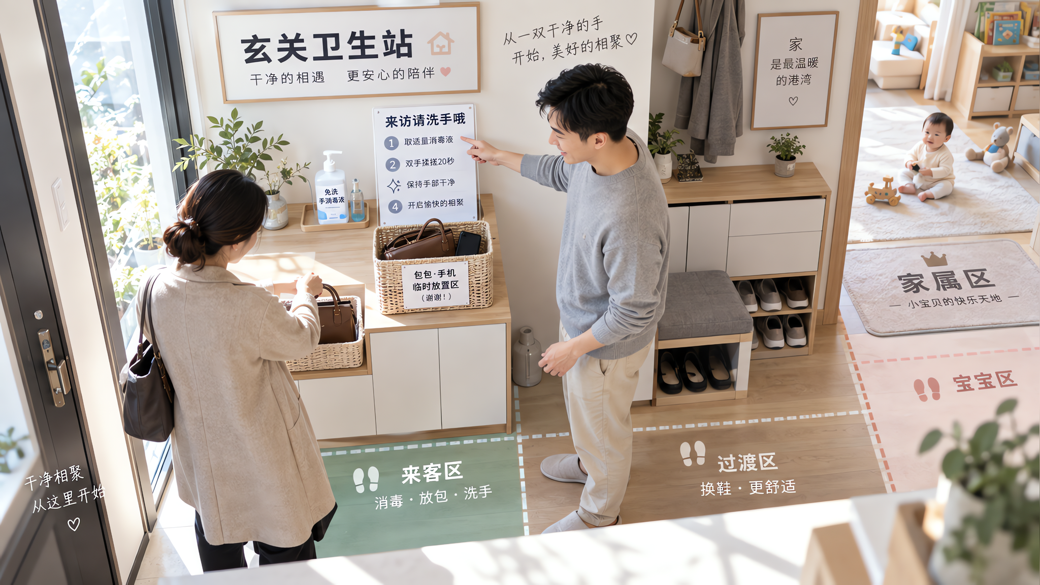 亲戚来探新生儿别硬扛：玄关卫生站SOP照做