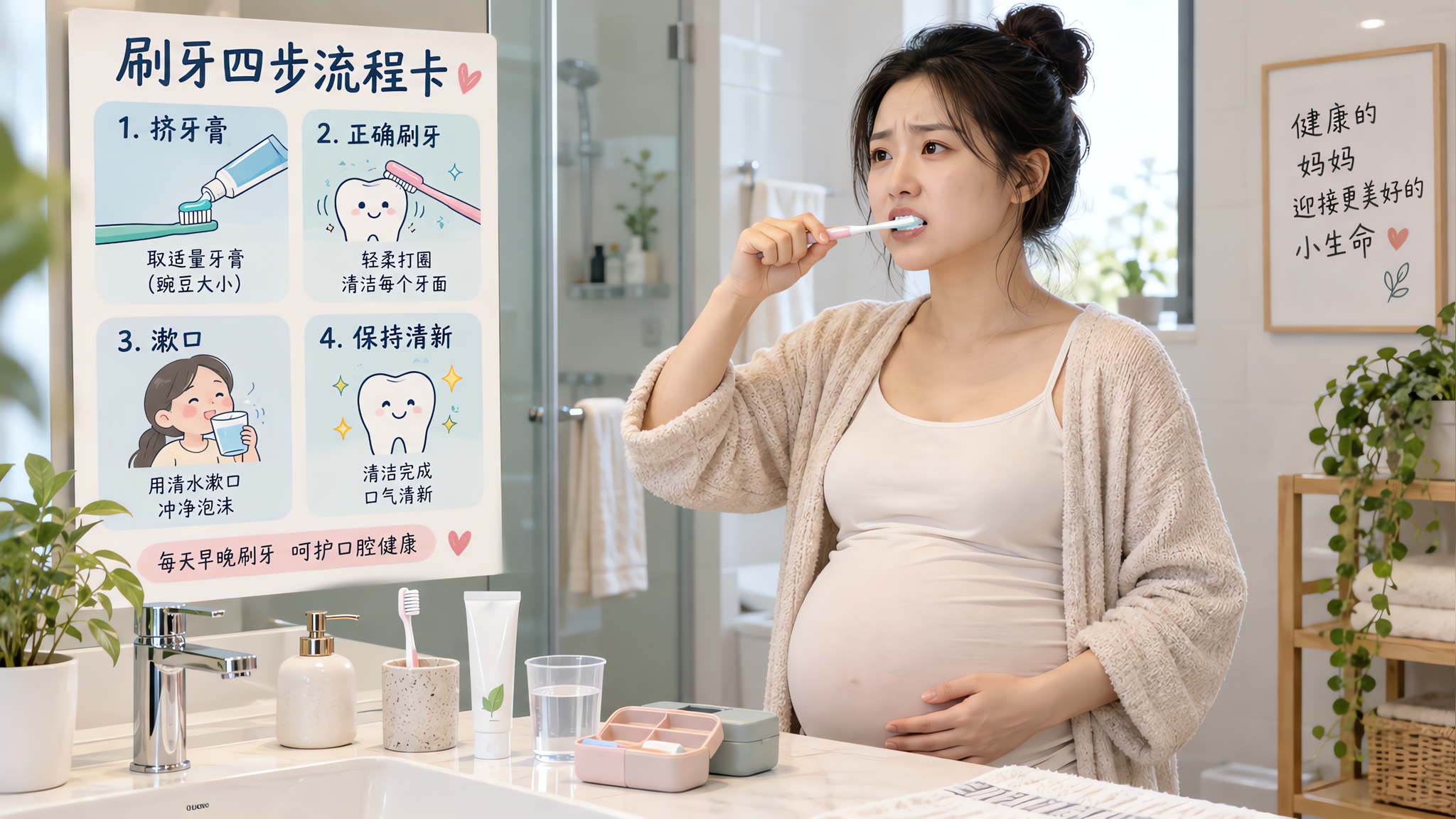 早孕刷牙总想吐？把刷牙拆成4步会轻松很多